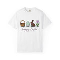 Easter Bunny Shirt Easter Spring Gift Women Cartoon Tee Bunny T-Shirt Easter Fan Toon Tshirt Floral Graphic Hand Drawn Easter Egg Tshirt