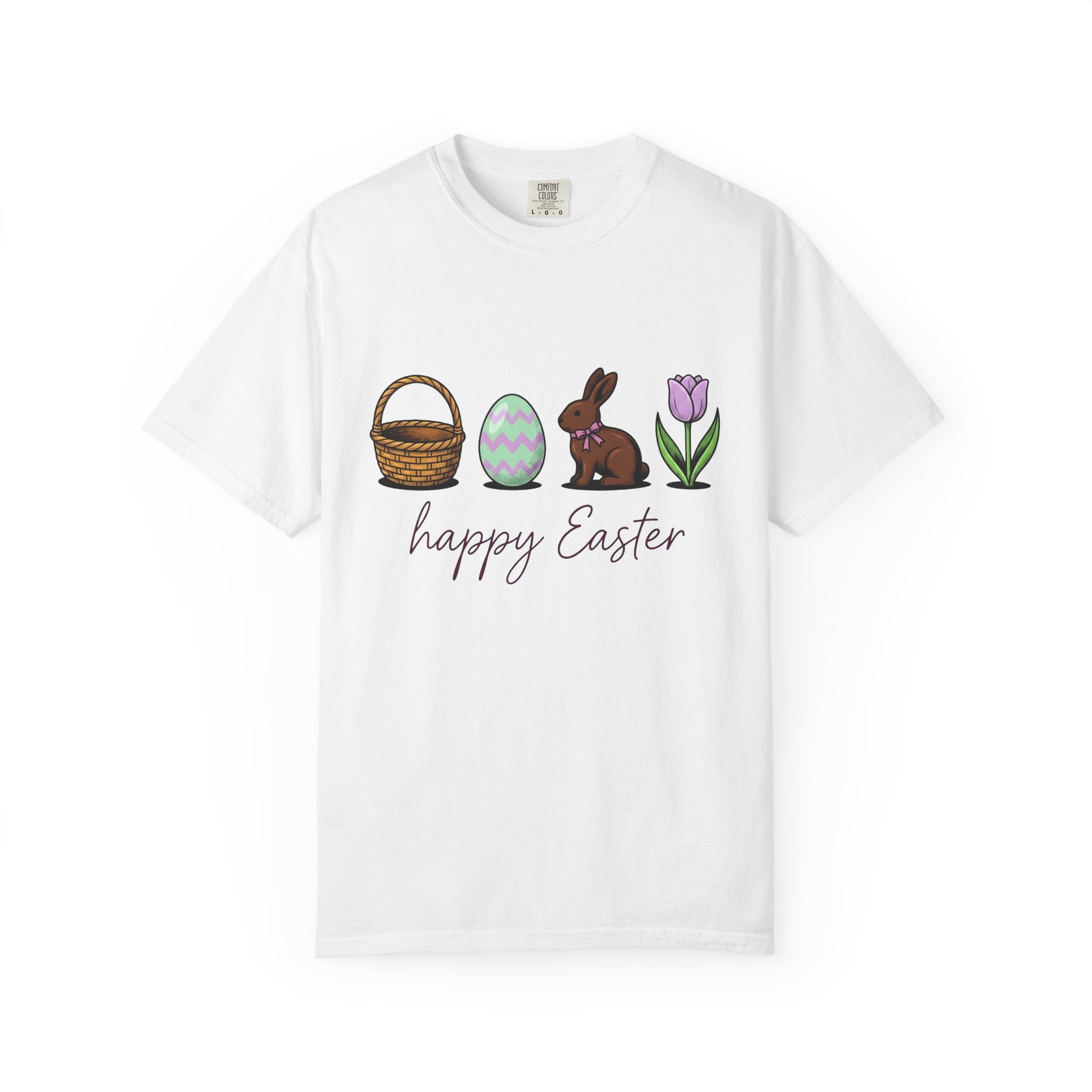 Easter Bunny Shirt Easter Spring Gift Women Cartoon Tee Bunny T-Shirt Easter Fan Toon Tshirt Floral Graphic Hand Drawn Easter Egg Tshirt