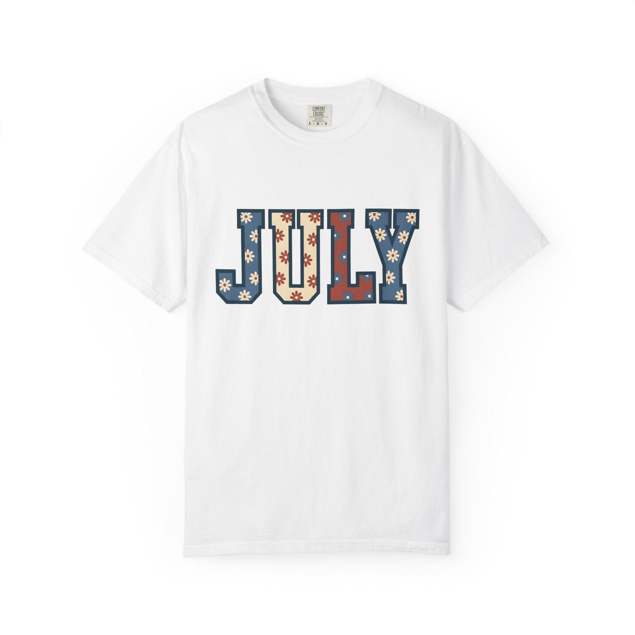 Block Type Shirt 4th Of July Travel Gift Women Vintage Tee Typeface T-Shirt Independence Fan Retro Tshirt Adventure Graphic Rustic Daisies