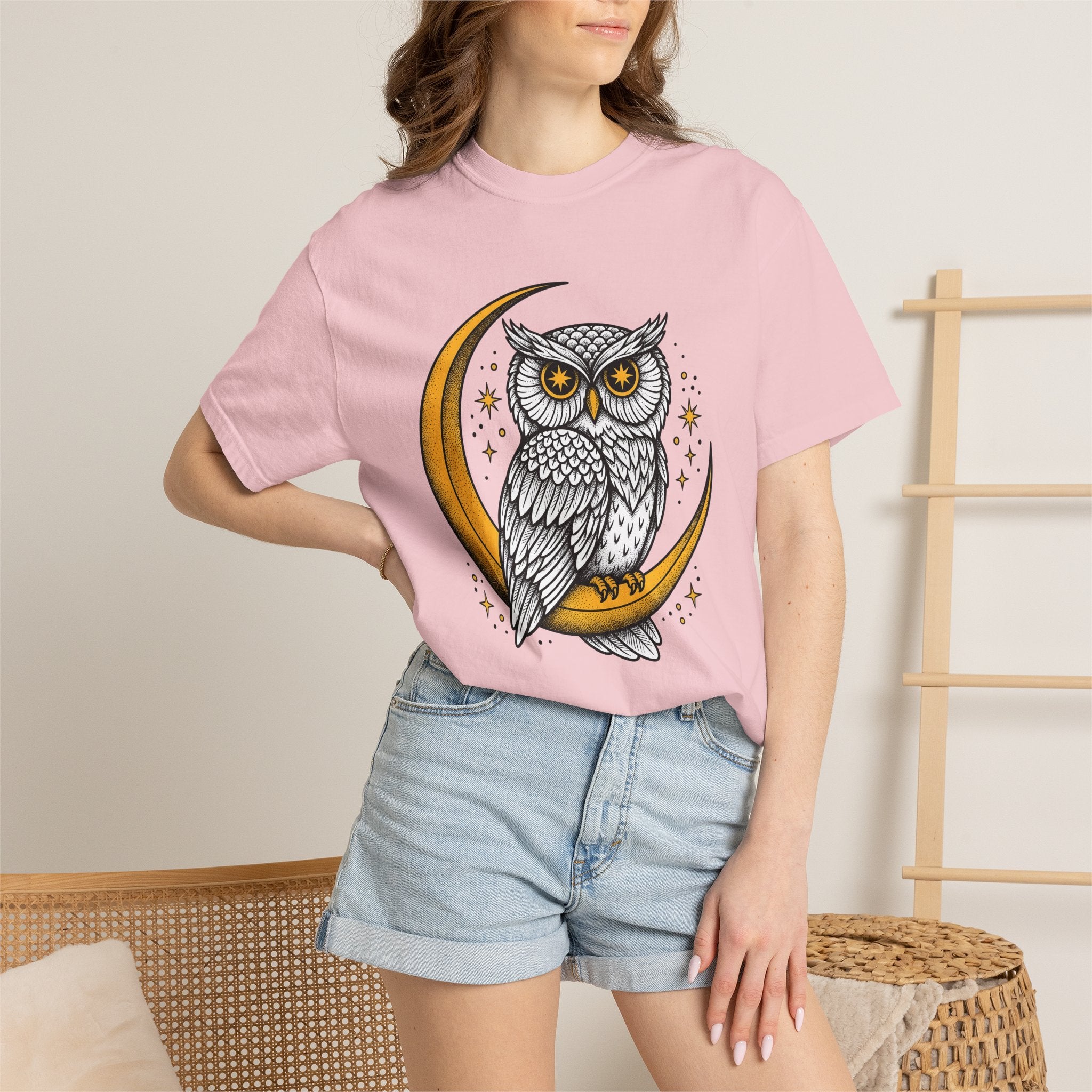 Night Owl Shirt Boho Chic Astrology Gift Women Hippie Tee Owl T-Shirt Bohemian Fan Psychedelic Tshirt Zodiac Graphic Retro Sparkles Tshirt