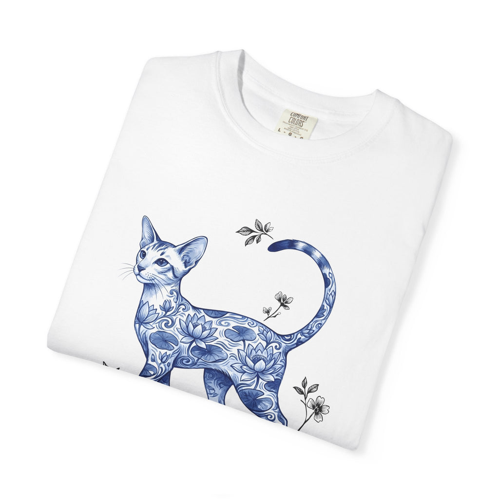 Flower Cat Shirt Cat Flower Gift Women Floral Tee Kitty T-Shirt Cat Fan Fancy Tshirt Blossom Graphic Retro Water Lily Tshirt