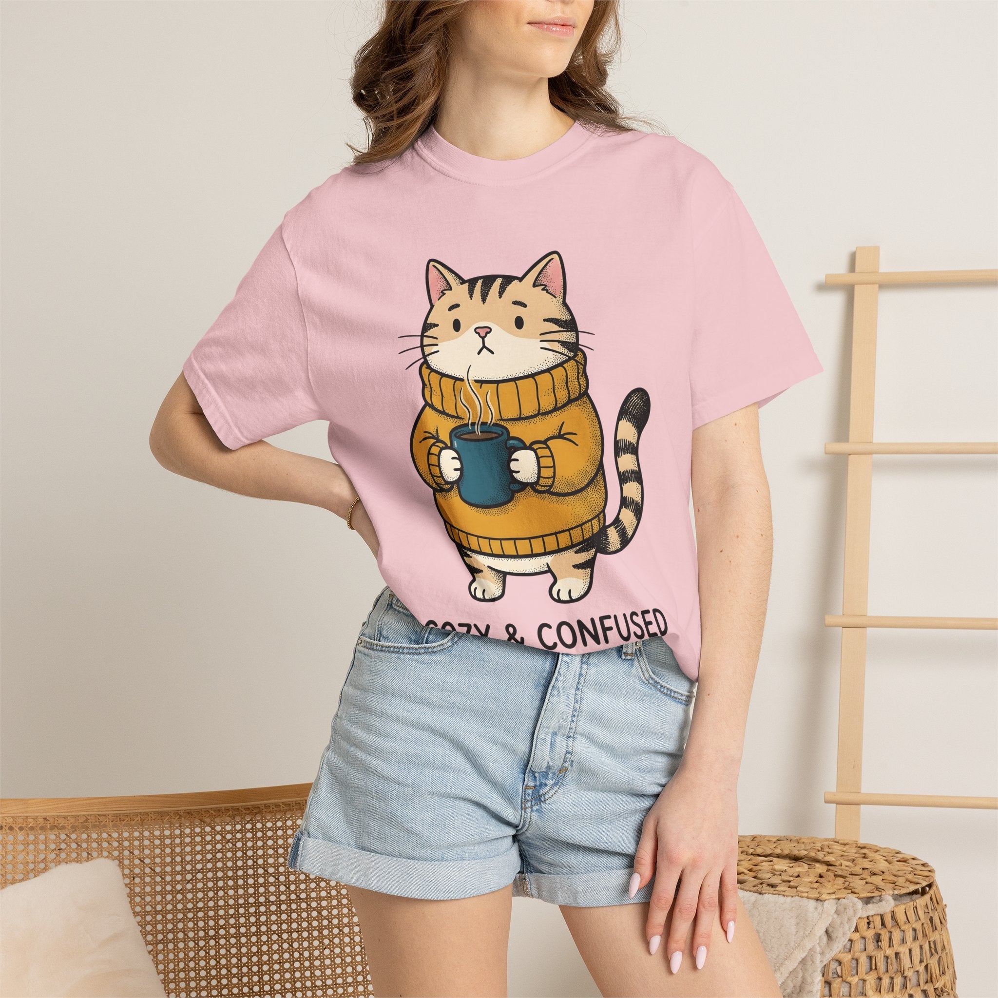Kitten Jumper Shirt Cat Espresso Gift Women Kawaii Tee Sweater T-Shirt Cat Fan Cartoon Tshirt Coffee Design Doodle Latte Cup Tshirt
