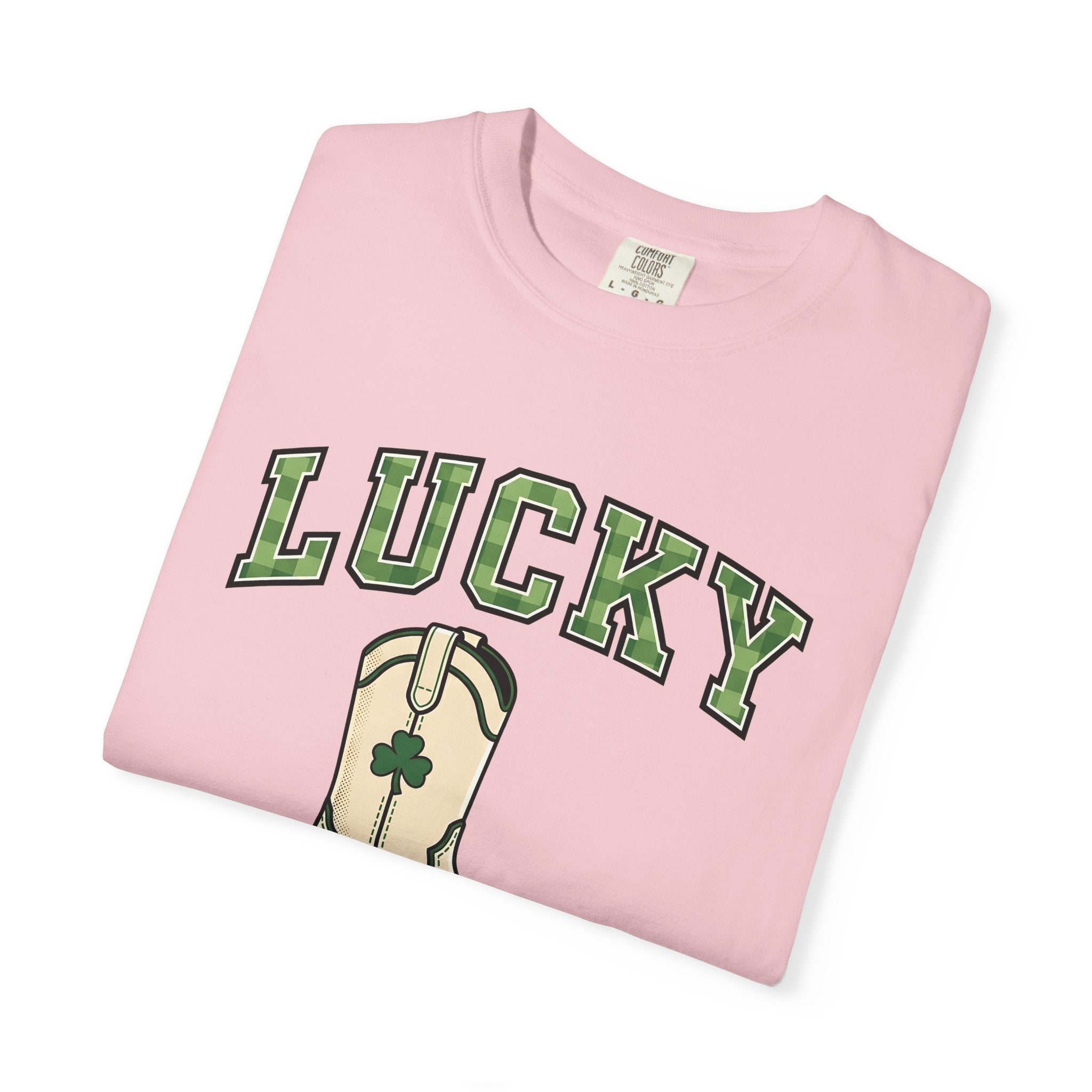 Cowboy Boot Shirt St Patrick's Day Western Gift Women Bold Graphic Tee Boot T-Shirt Irish Fan Graphic Tshirt Rodeo Graphic Vintage Shamrock