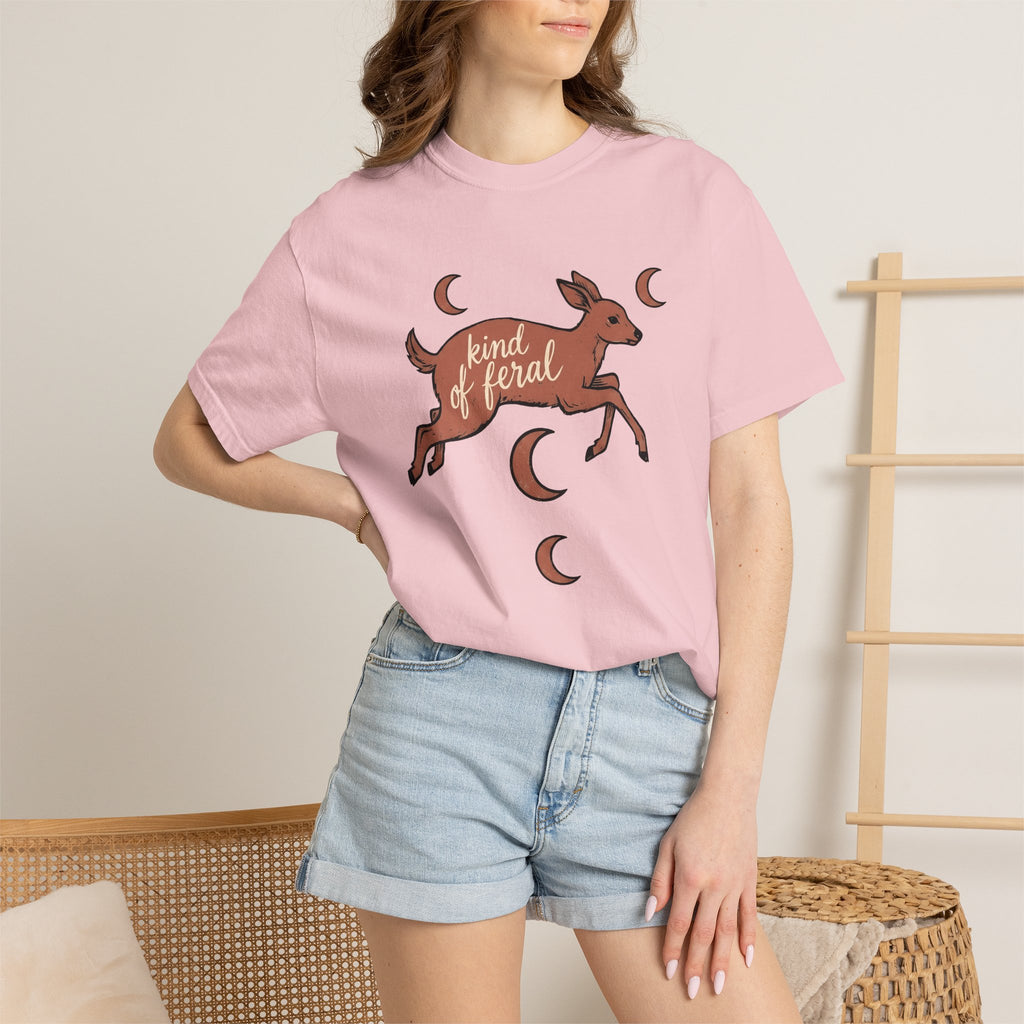 Deer Illustration Shirt Boho Chic Outdoors Gift Women Rustic Tee Buck T-Shirt Hippie Fan Country Tshirt Wilderness Graphic Sketch Moon