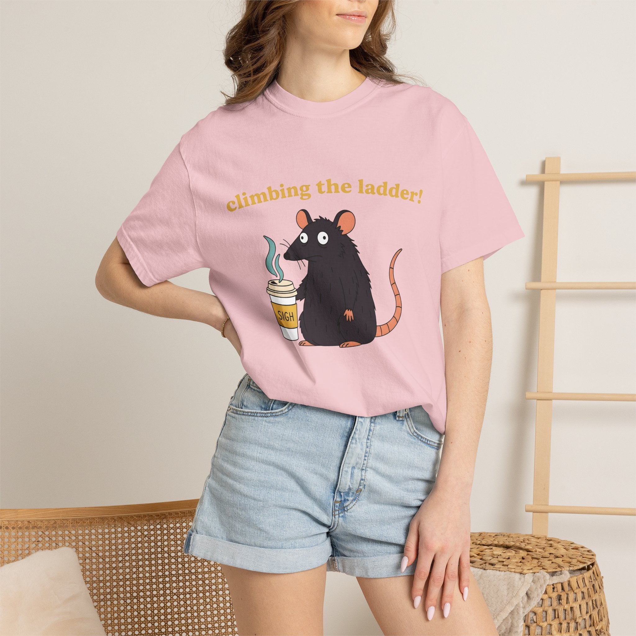 Rodent Coffee Cup Shirt Coffee Wildlife Gift Women Animated Tee Mouse Coffee Cup T-Shirt Coffee Fan Caffeinated Tshirt Animal Graphic Line