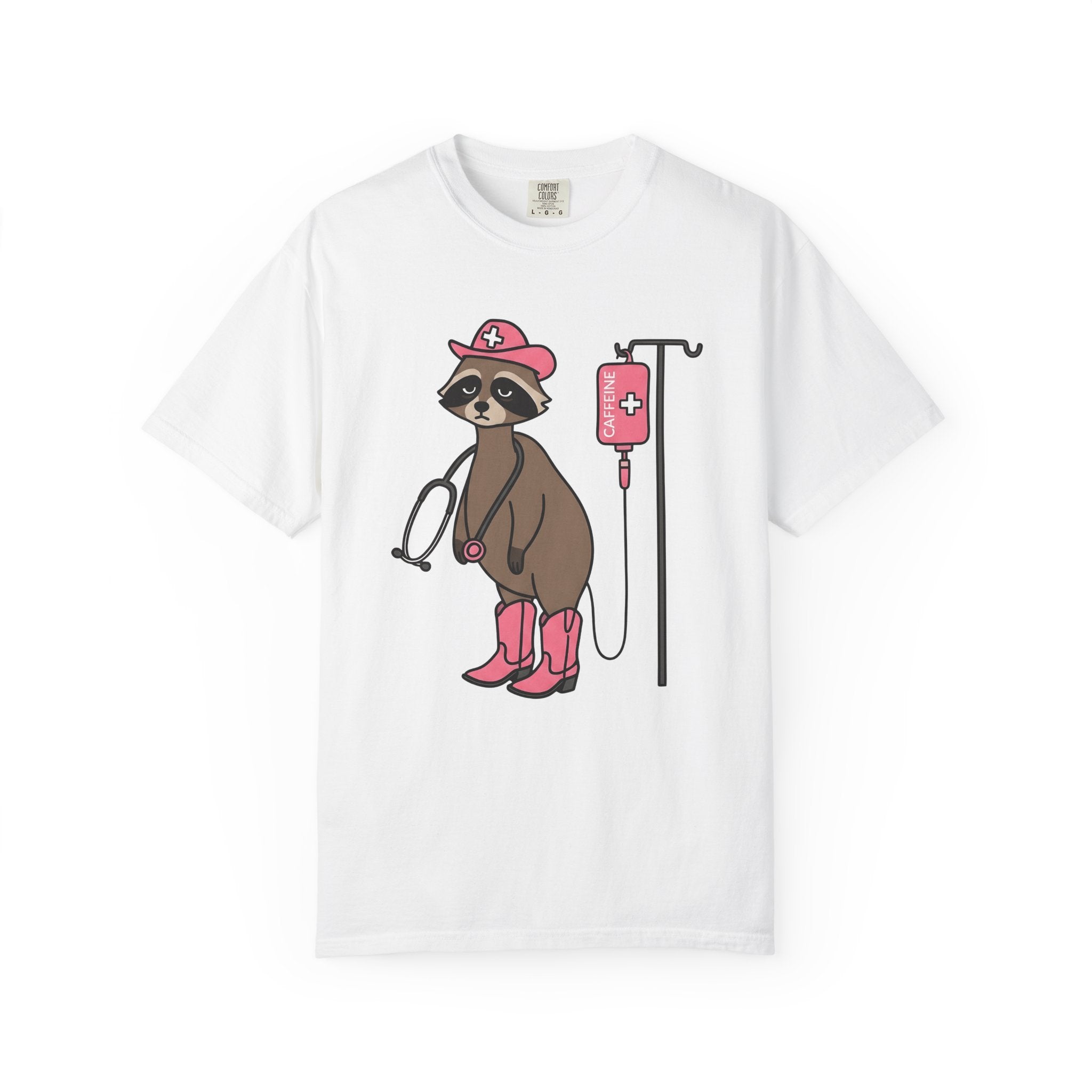 Raccoon Nurse Shirt Nurses Wildlife Gift Women Comic Tee Trash Panda T-Shirt Nurse Enthusiast Cartoon Tshirt Wildlife Graphic Chibi