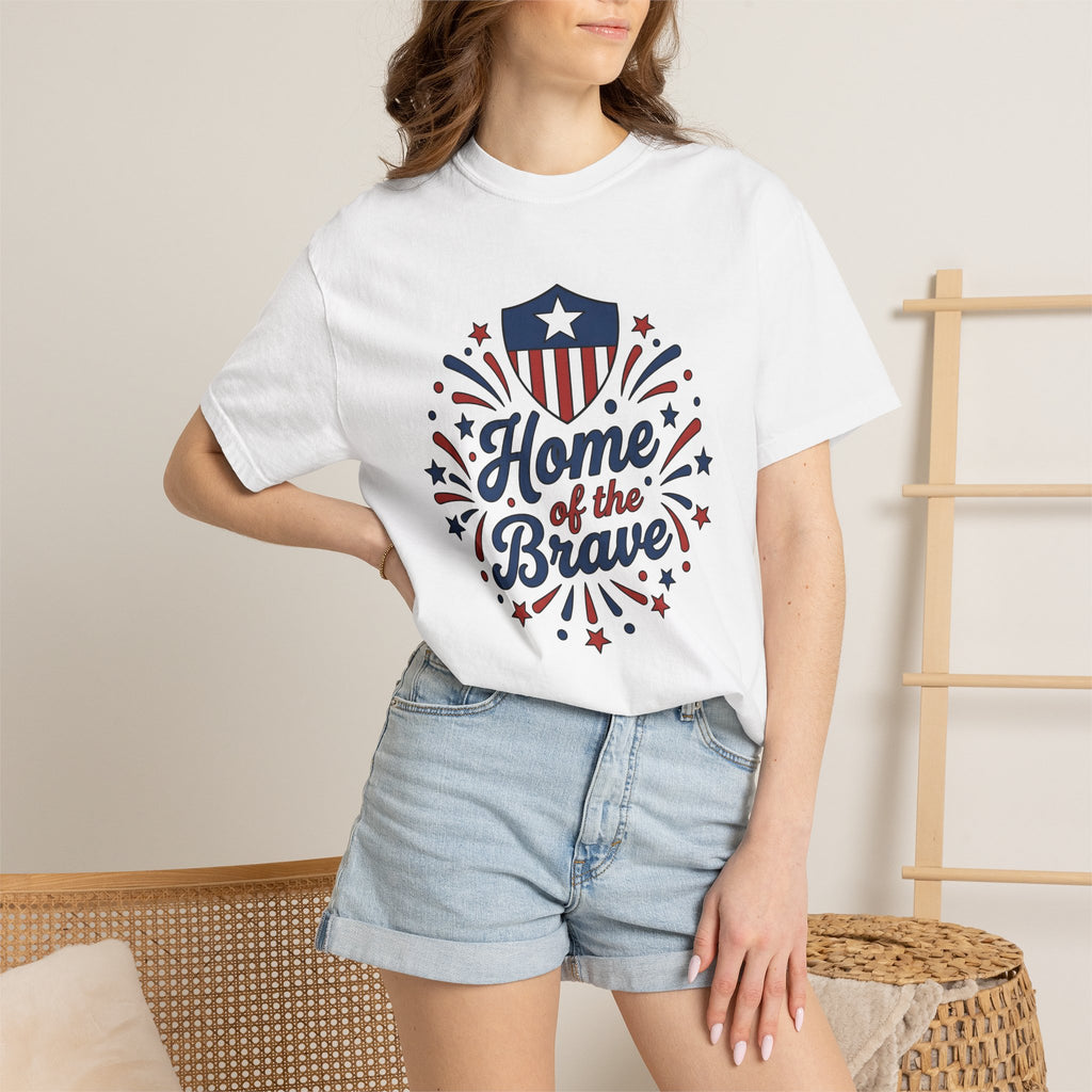Star Shield Shirt America 4Th Of July Holiday Gift Women Minimalist Tee Starburst T-Shirt Patriot Fan Simple Tshirt Celebration Graphic Hand