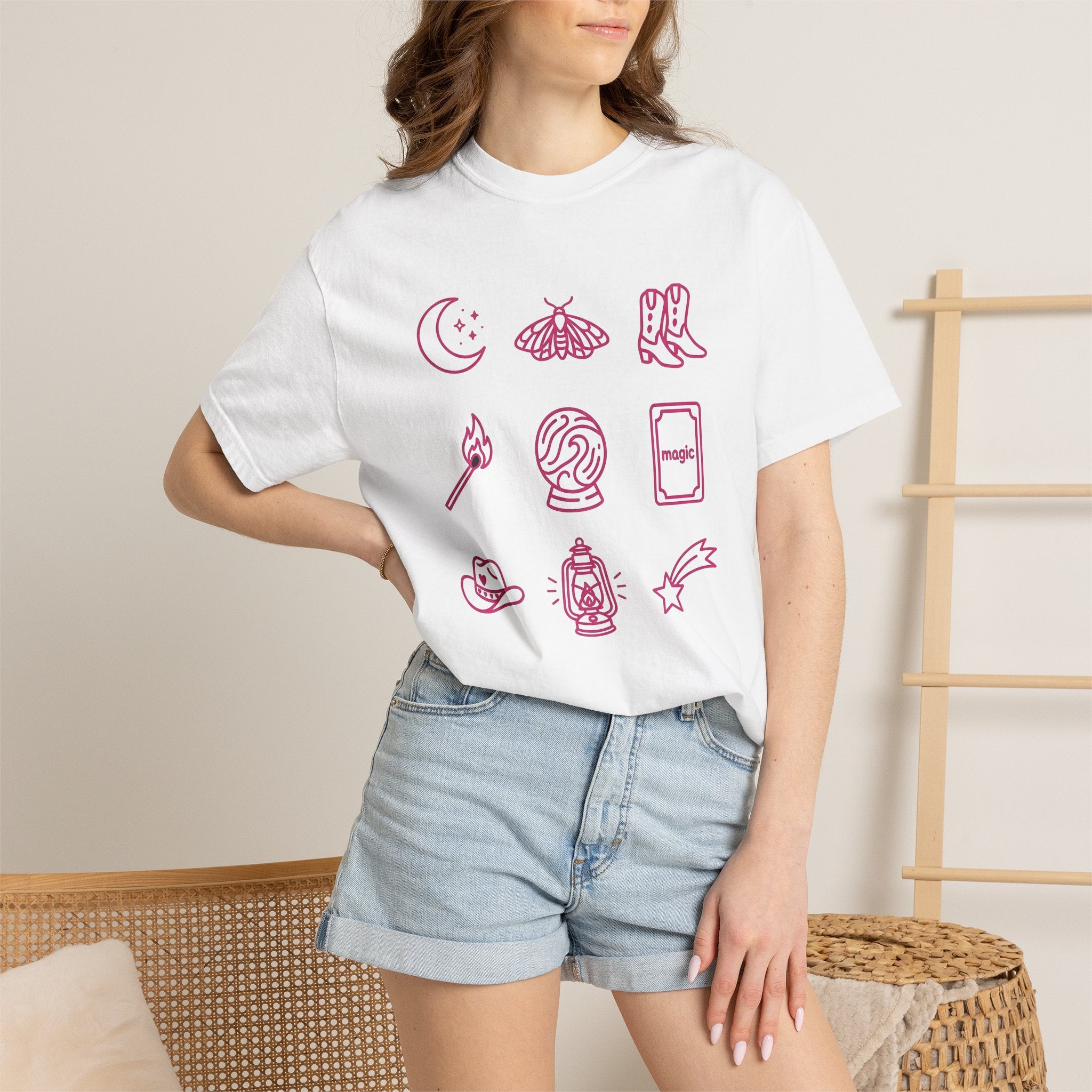 Cowboy Symbols Shirt Cowgirl Spirituality Gift Women Rustic Tee Rodeo T-Shirt Cowboy Fan Western Tshirt Mystical Graphic Simple Western