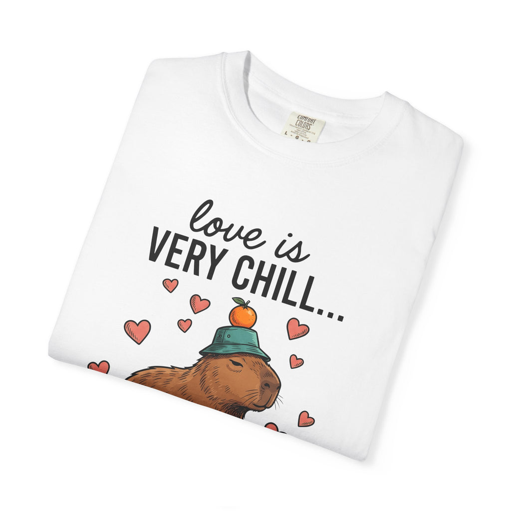 Capybara Drawing Shirt Valentines Day Creature Gift Women Animation Tee Rodent T-Shirt Valentine Fan Cartoon Tshirt Animal Graphic Doodle