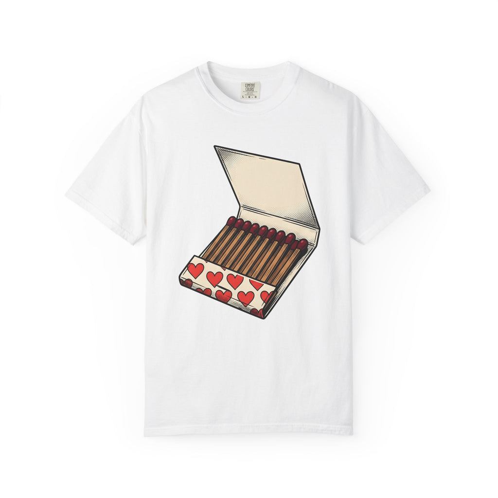 Matchbox Hearts Shirt St. Valentine's Day Romance Gift Women Pop Art Tee Matchboxes T-Shirt Valentine Fan Pop Artistic Tshirt Love Graphic