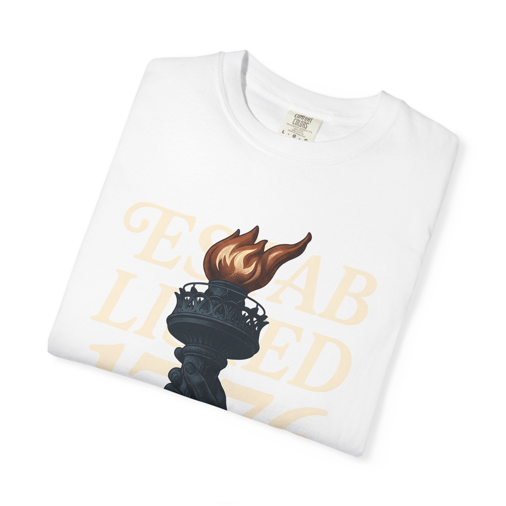Freedom Flame Shirt America Revolution Gift Women Hand Drawn Tee Liberty T-Shirt American Enthusiast Freedom Graphic Tshirt Line Art Palm