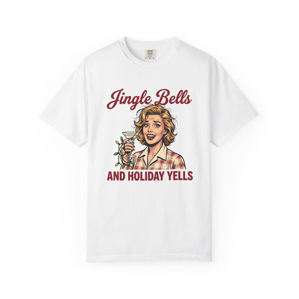 Vintage Woman Drink Shirt Holiday Holidays Gift Women Retro Tee Cocktail T-Shirt Holiday Fan Vintage Graphic Pop Art String Lights Tshirt