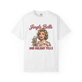 Vintage Woman Drink Shirt Holiday Holidays Gift Women Retro Tee Cocktail T-Shirt Holiday Fan Vintage Graphic Pop Art String Lights Tshirt