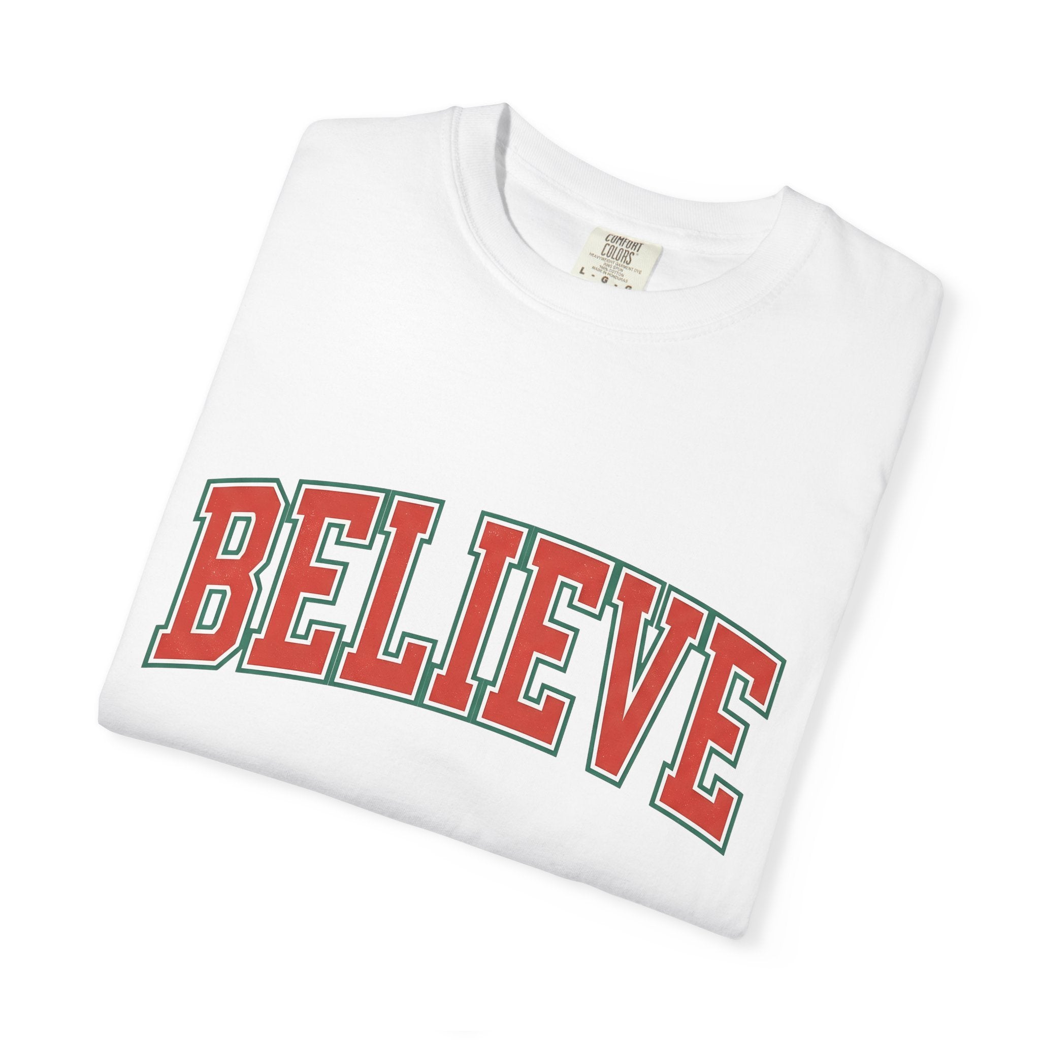 Varsity Block Text Shirt Christmas Holiday Gift Women Bold Tee Lettering T-Shirt Xmas Fan Typography Tshirt Seasonal Graphic Retro