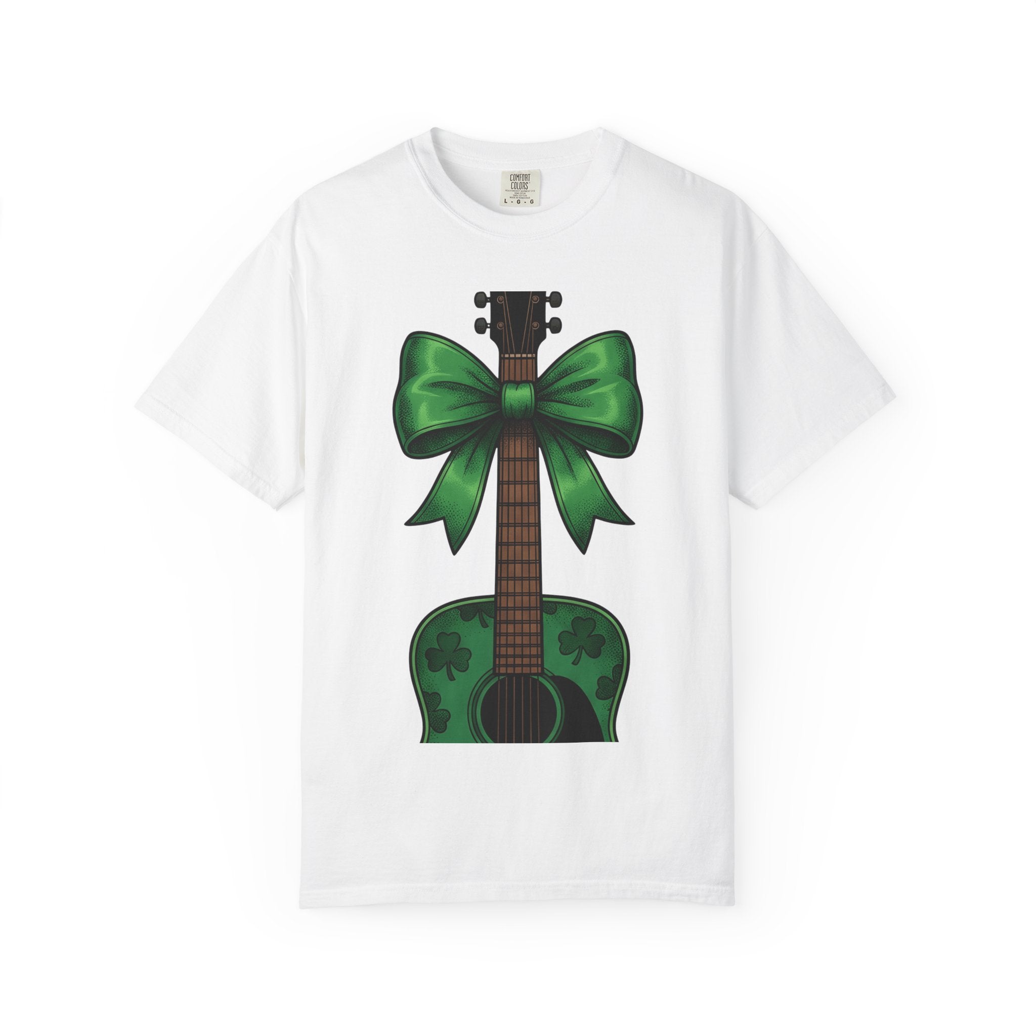 Shamrock Guitar Shirt Cowgirl Sound Gift Women Rustic Tee Guitar T-Shirt Rodeo Fan Country Tshirt Audio Graphic Classic Shamrock Ribbon