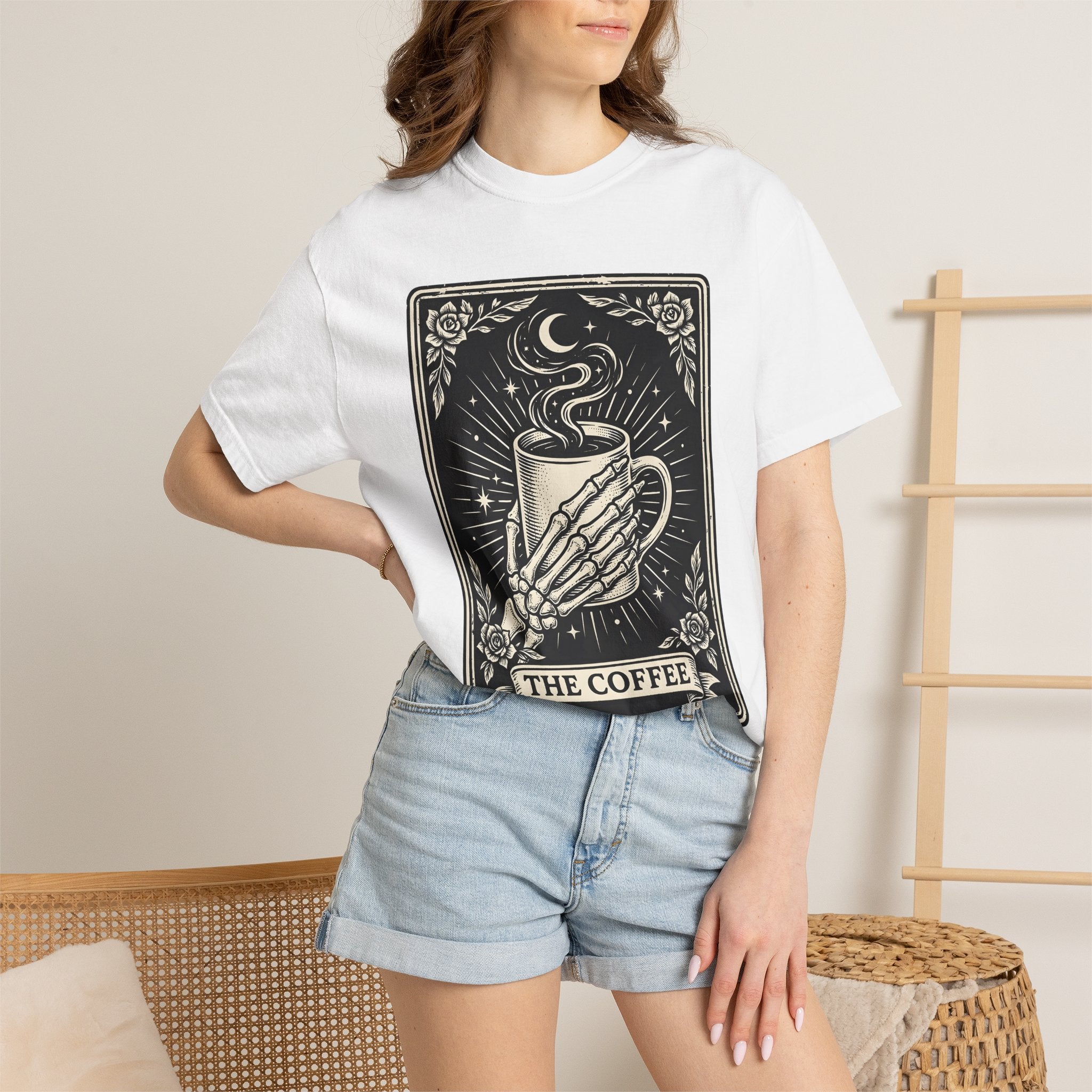 Bone Hand Coffee Cup Shirt Boho Chic Java Gift Women Mysterious Tee Coffee Mug T-Shirt Bohemian Fan Coffee Cup Tshirt Caffee Graphic Classic