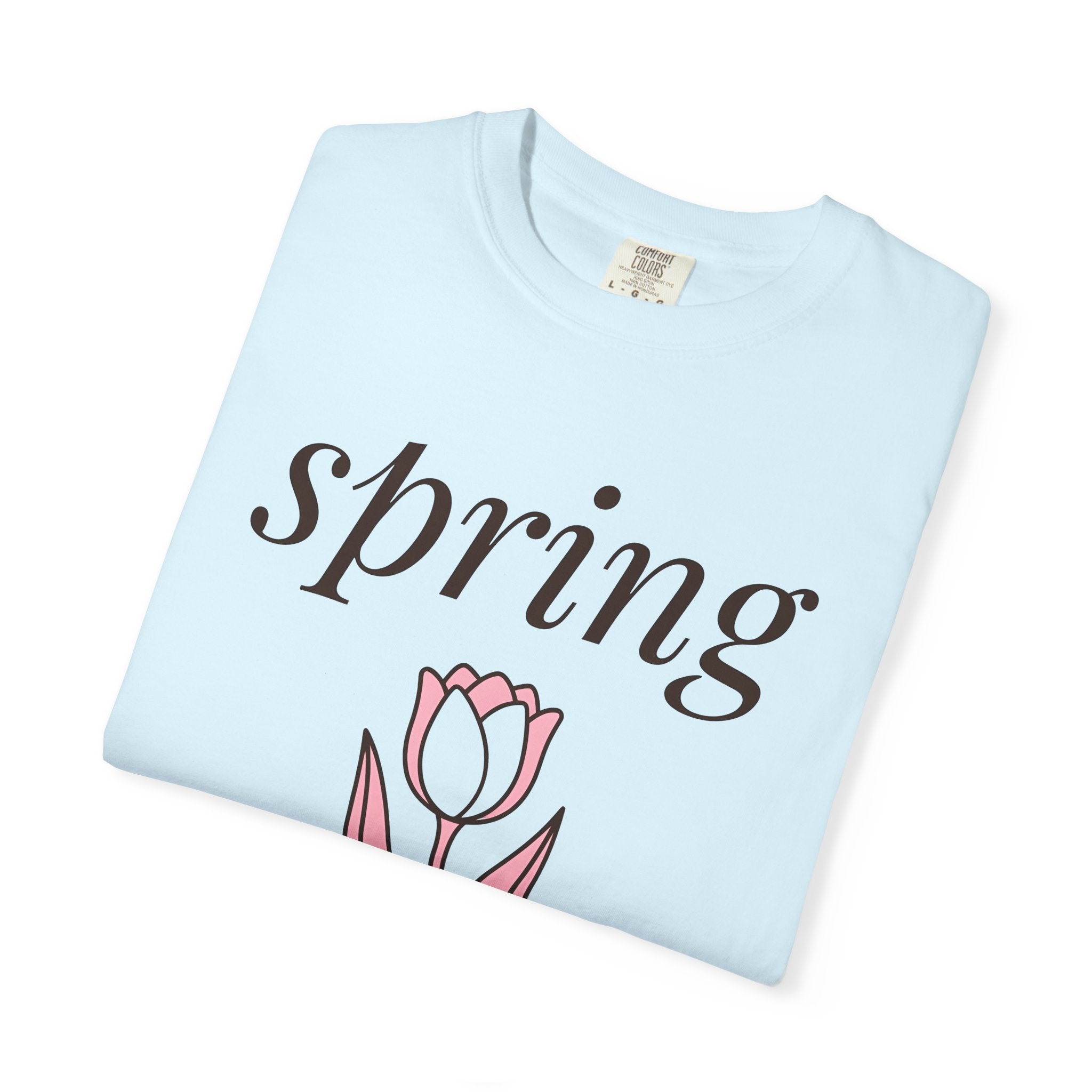 Tulip Bloom Shirt Spring Outdoors Gift Women Simple Tee Tulip T-Shirt Springtime Fan Minimalist Tshirt Nature Graphic Contemporary Flower