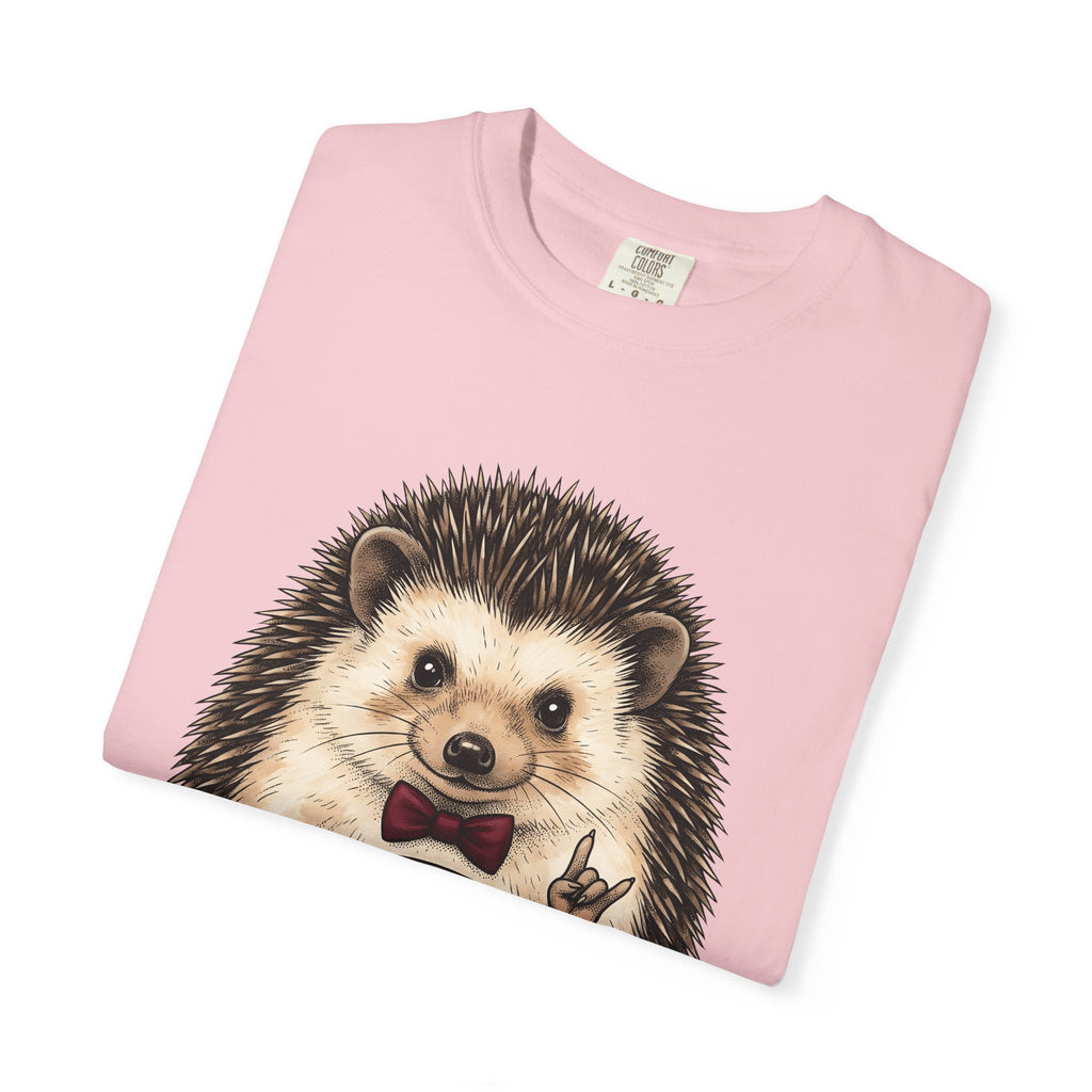 Hedgehog Coffee Shirt Coffee Animal Gift Women Hand Drawn Tee Coffee T-Shirt Coffee Fan Illustrated Graphic Creature Design Vintage Bow Tie