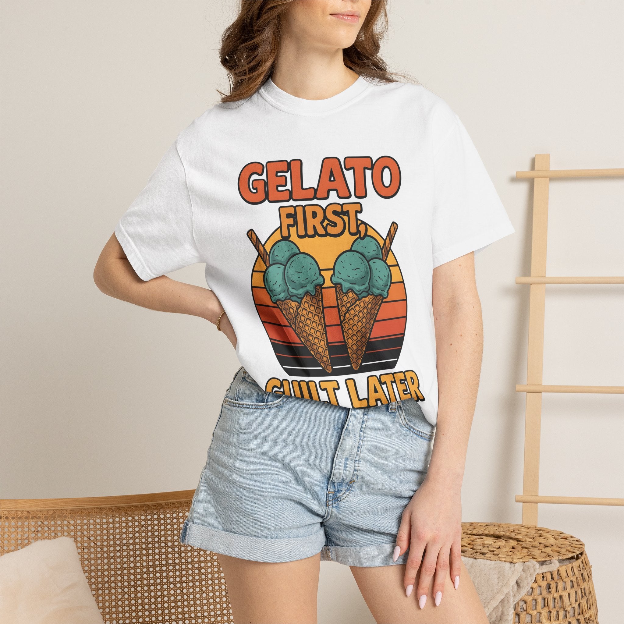 Ice Cream Cones Shirt Desserts Gourmet Gift Women Vintage Tee Ice Cream T-Shirt Sweets Fan Retro Tshirt Gourmet Graphic Classic Crisp Cone