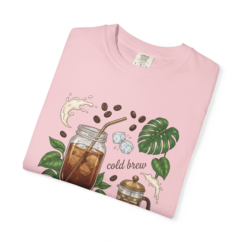 Iced Coffee Jar Shirt Coffee Foodie Gift Women Hand Drawn Tee Cold Brew T-Shirt Coffee Fan Illustrated Tshirt Food Graphic Vintage Coffee