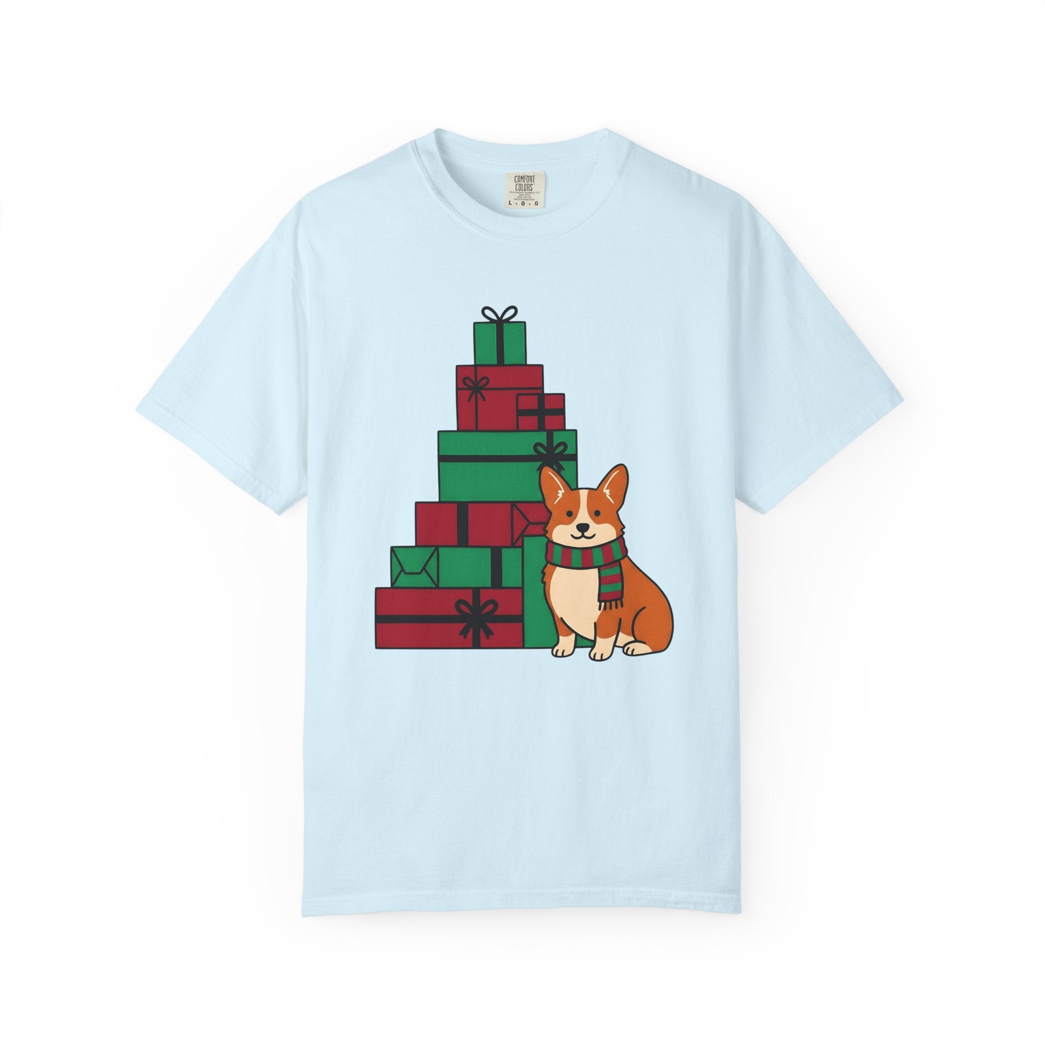 Corgi Puppy Shirt Dog Holiday Gift Women Comic Tee Puppy T-Shirt Dog Fan Cartoon Tshirt Christmas Graphic Simple Presents Tshirt