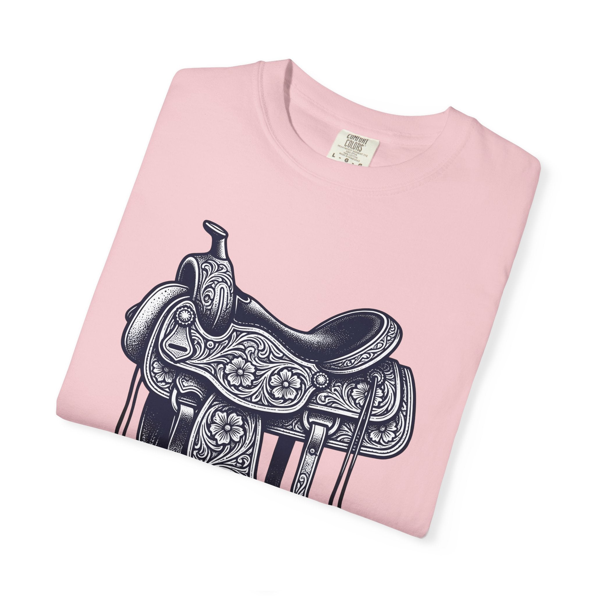 Horse Saddle Shirt Cowgirl Equestrian Gift Women Old School Tee Saddle T-Shirt Cowgirl Fan Western Tshirt Horse Riding Graphic Pencil Art