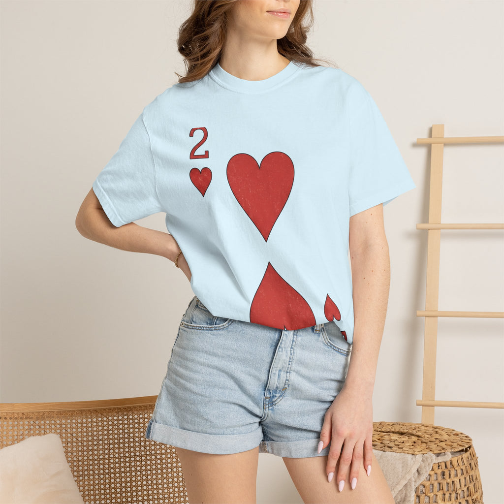 Heart Card Shirt Valentine's Day Love Gift Women Minimalist Tee Card T-Shirt Valentine Fan Simple Tshirt Romance Graphic Vintage Playing