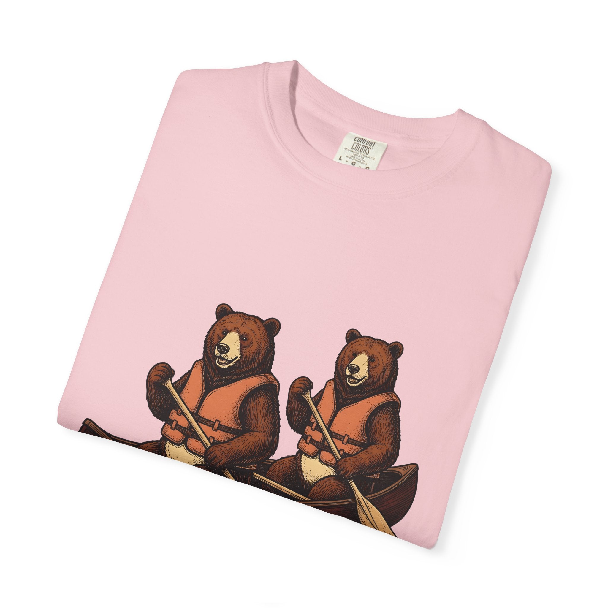 Bear Kayak Shirt Sports & Activities Outdoors Gift Women Retro Tee Kayak T-Shirt Athlete Enthusiast Vintage Tshirt Nature Graphic Sketch