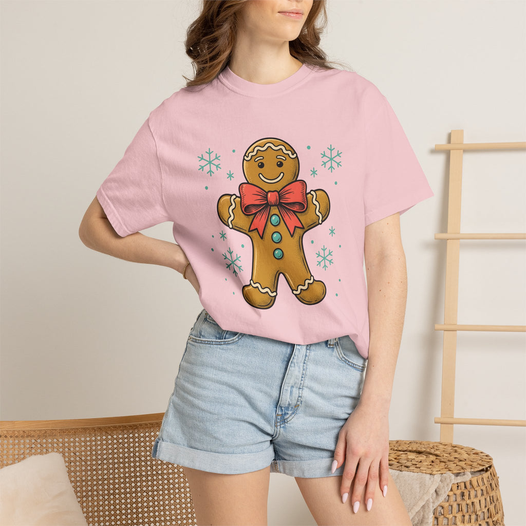 Gingerbread Biscuit Shirt Christmas Season Gift Women Comic Tee Gingerbread Man T-Shirt Xmas Fan Holiday Tshirt Winter Graphic Retro Flakes