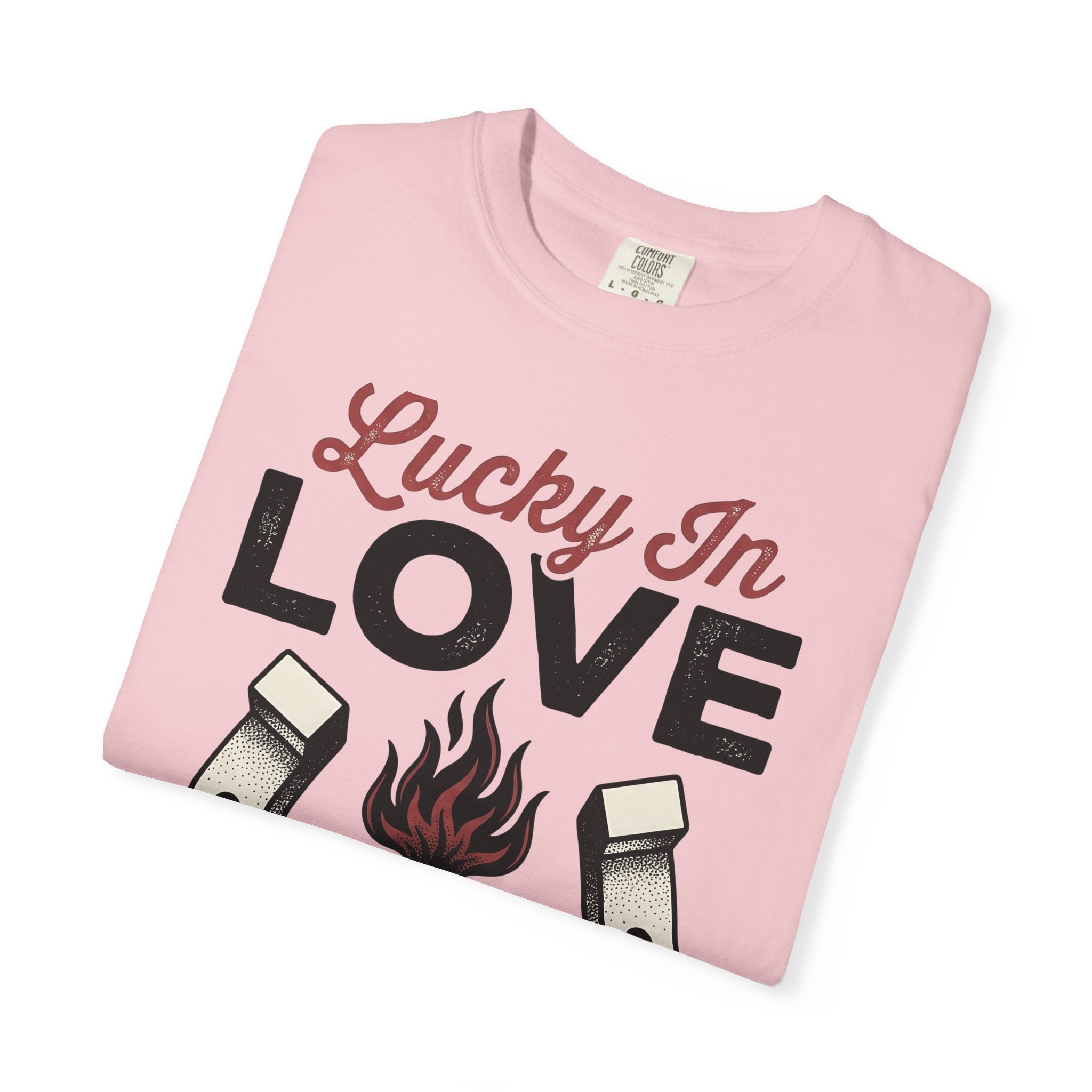 Flaming Heart Horseshoe Shirt St Valentines Day Love Gift Women Tattoo Tee Horseshoe T-Shirt Valentine Fan Ink Tshirt Romance Graphic