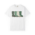 Rain Boots Shirt St. Patrick's Day Holiday Gift Women Farmhouse Tee Wellies T-Shirt Patrick's Day Fan Rustic Tshirt Celebration Graphic