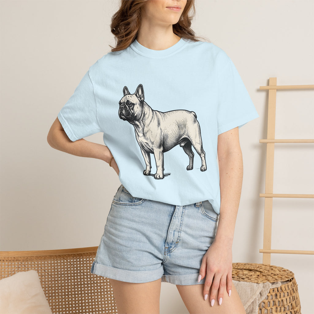 French Bulldog Shirt Dog Pet Gift Women Vintage Tee Bulldog T-Shirt Dog Fan Canine Graphic Tshirt Hand Drawn Linework Tshirt