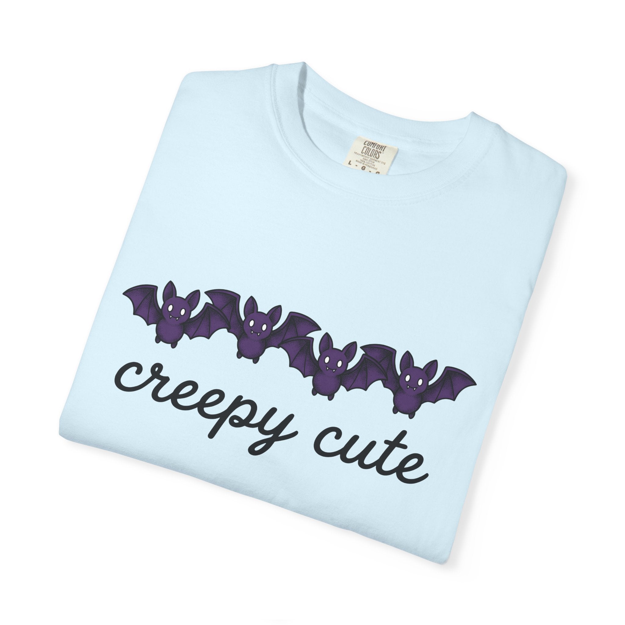 Bat Drawing Shirt Halloween Alternative Gift Women Cartoon Tee Bat T-Shirt Horror Fan Comic Tshirt Punk Graphic Doodle Sharp Teeth Tshirt