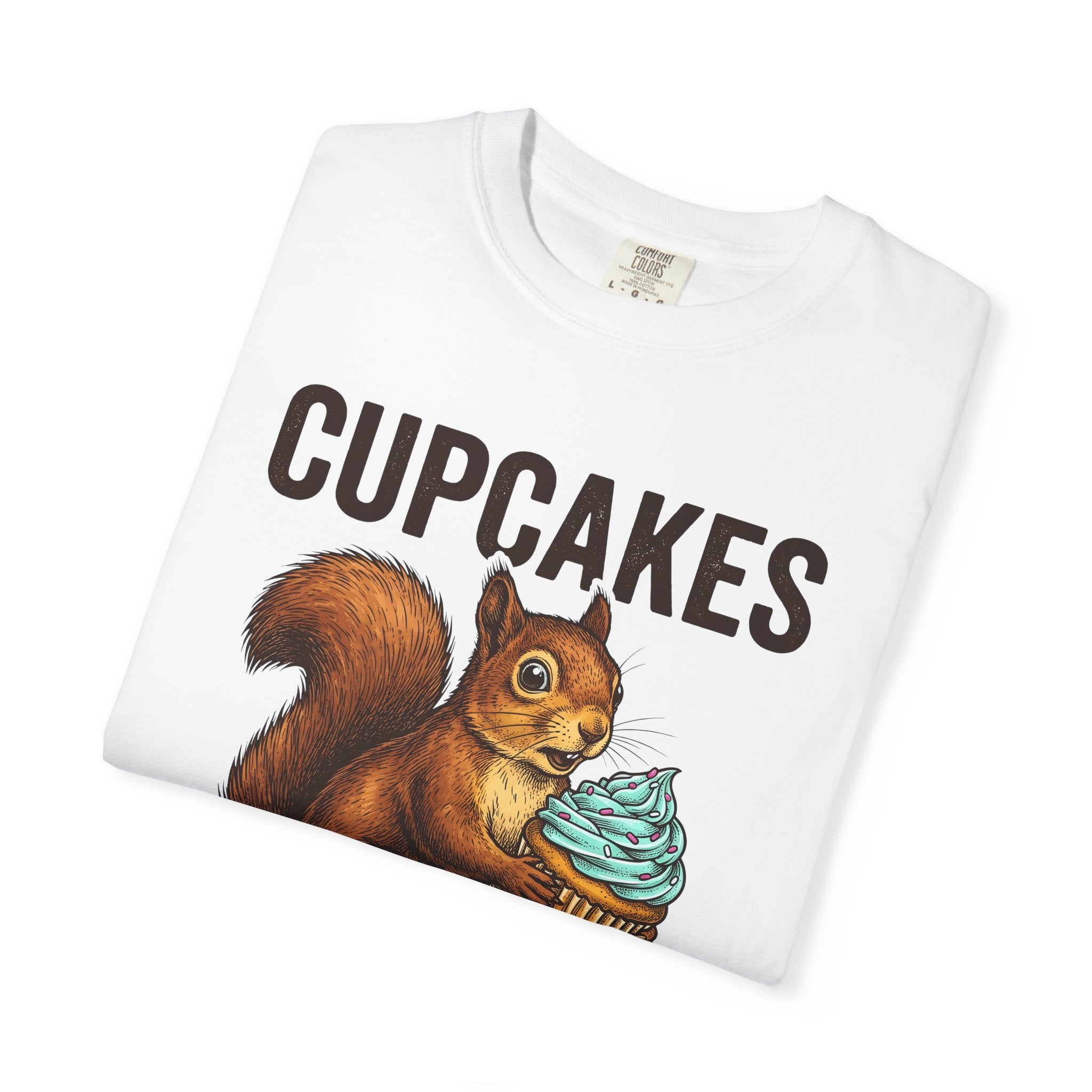 Squirrel Pastry Shirt Desserts Creature Gift Women Hand Drawn Tee Pastry T-Shirt Dessert Fan Illustrated Tshirt Animal Graphic Cartoon
