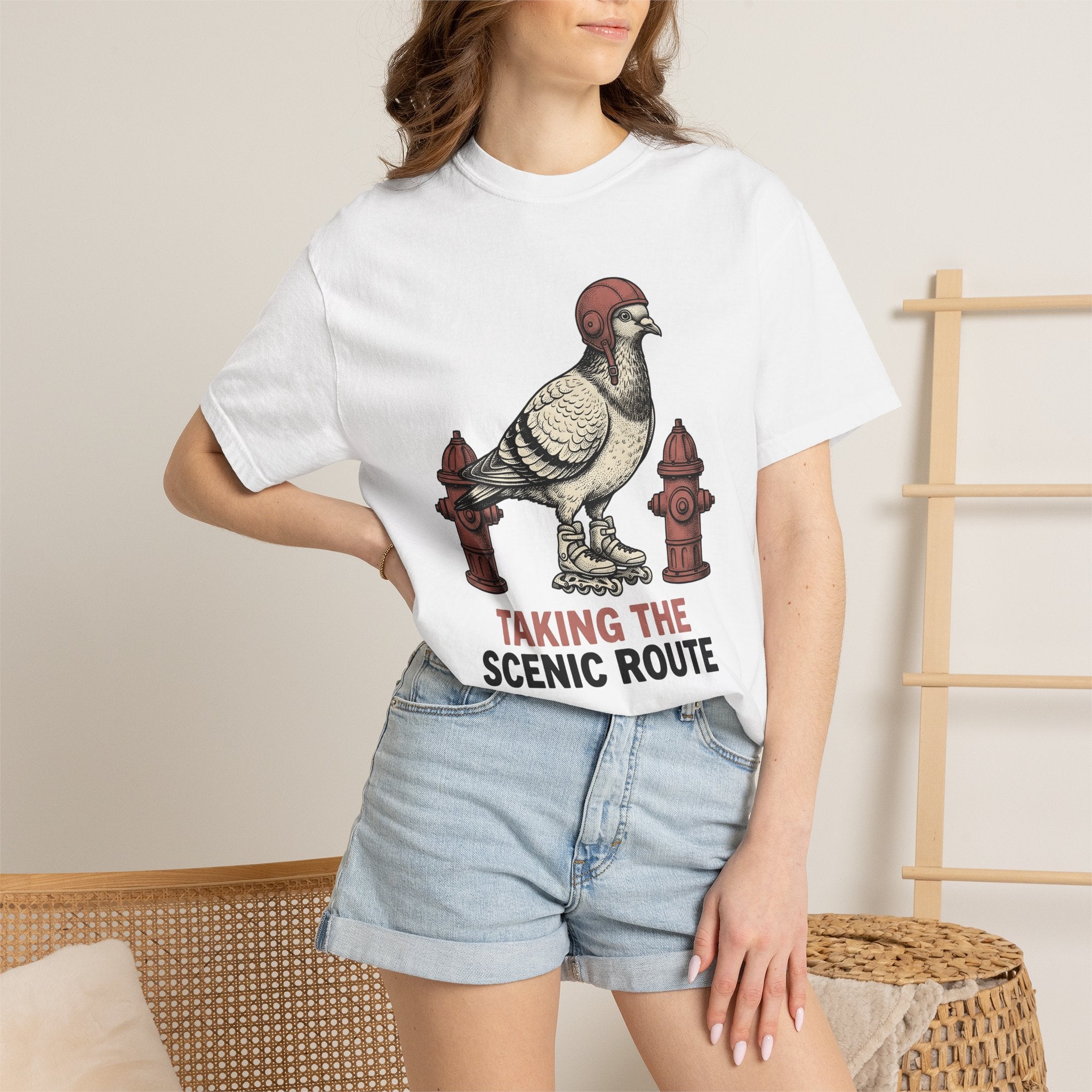 Roller Skating Dove Shirt Funny Pet Gift Women Classic Tee Roller Skate T-Shirt Humor Fan Retro Tshirt Animal Graphic Doodle Water Hydrant