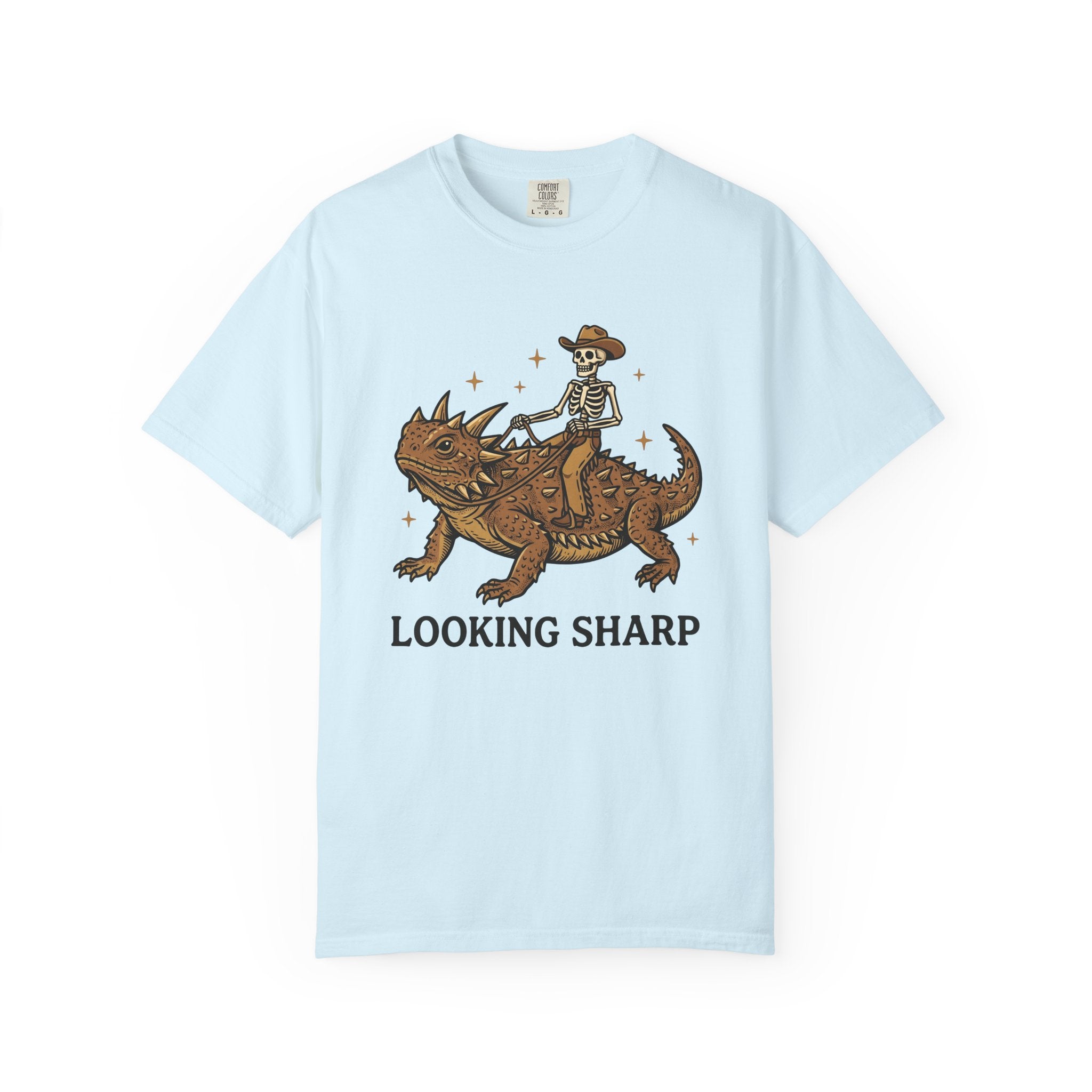 Bony Cowboy Shirt Cowgirl Rodeo Gift Women Traditional Tee Cowpoke T-Shirt Cowgirl Fan Classic Tshirt Rodeo Graphic Ink Drawing Horned Gecko