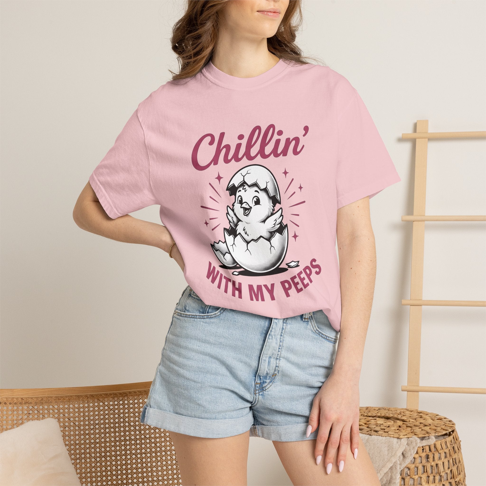 Little Chick Shirt Easter Holiday Gift Women Doodle Tee Chick T-Shirt Easter Fan Easter Egg Tshirt Holiday Graphic Nostalgic Cracked Egg