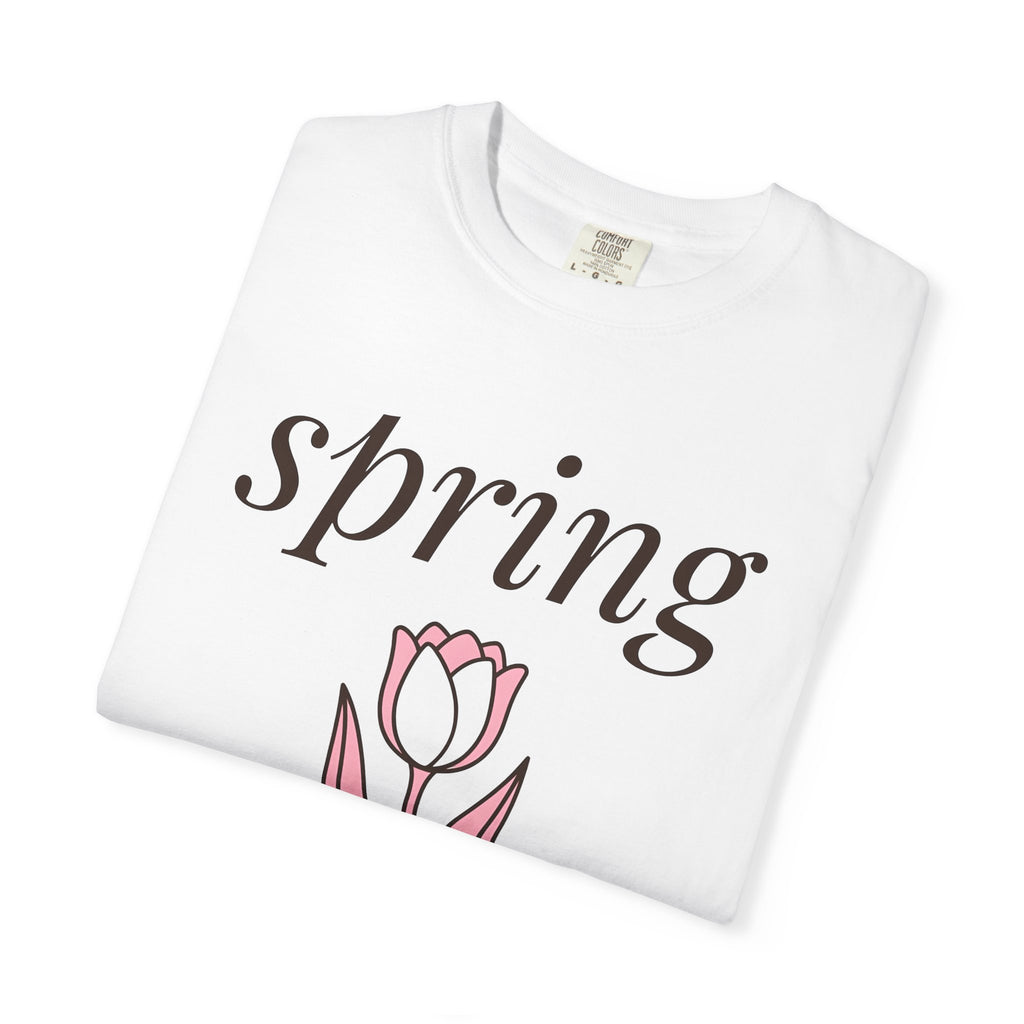 Tulip Bloom Shirt Spring Outdoors Gift Women Simple Tee Tulip T-Shirt Springtime Fan Minimalist Tshirt Nature Graphic Contemporary Flower
