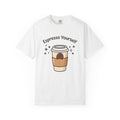 Coffee Mug Shirt Coffee Cooking Gift Women Cute Tee Mug T-Shirt Coffee Fan Coffee Cup Tshirt Culinary Graphic Comic Coffee Seed Tshirt