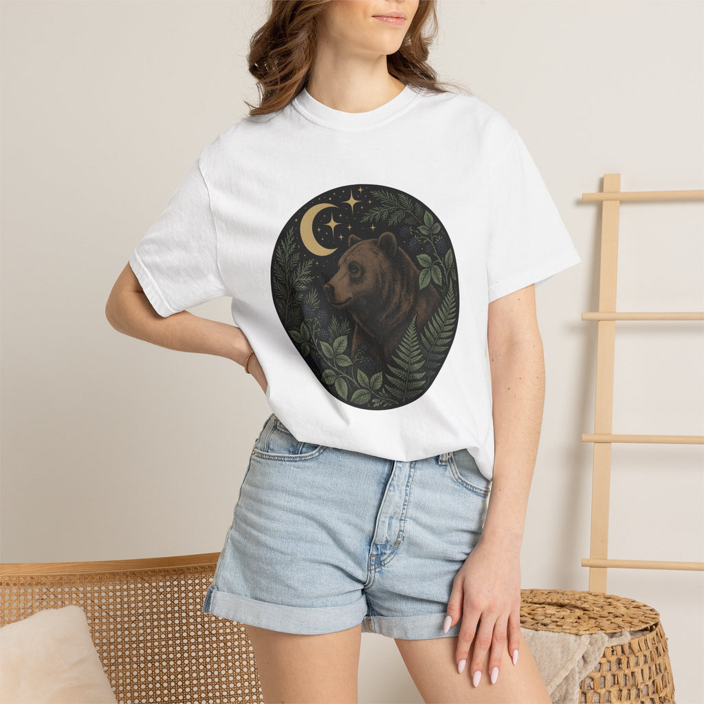 Bear Woodland Shirt Animals & Flowers Outdoors Gift Women Floral Tee Bear T-Shirt Wildlife Fan Botanical Tshirt Wilderness Graphic Retro