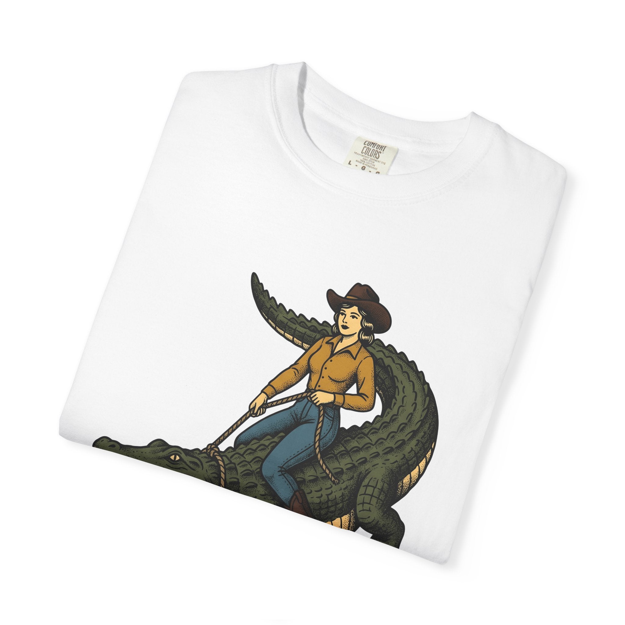 Cowgirl On Alligator Shirt Cowgirl Cowboy Gift Women Rustic Tee Rodeo T-Shirt Cowgirl Fan Western Tshirt Cowboy Graphic Old School Hat