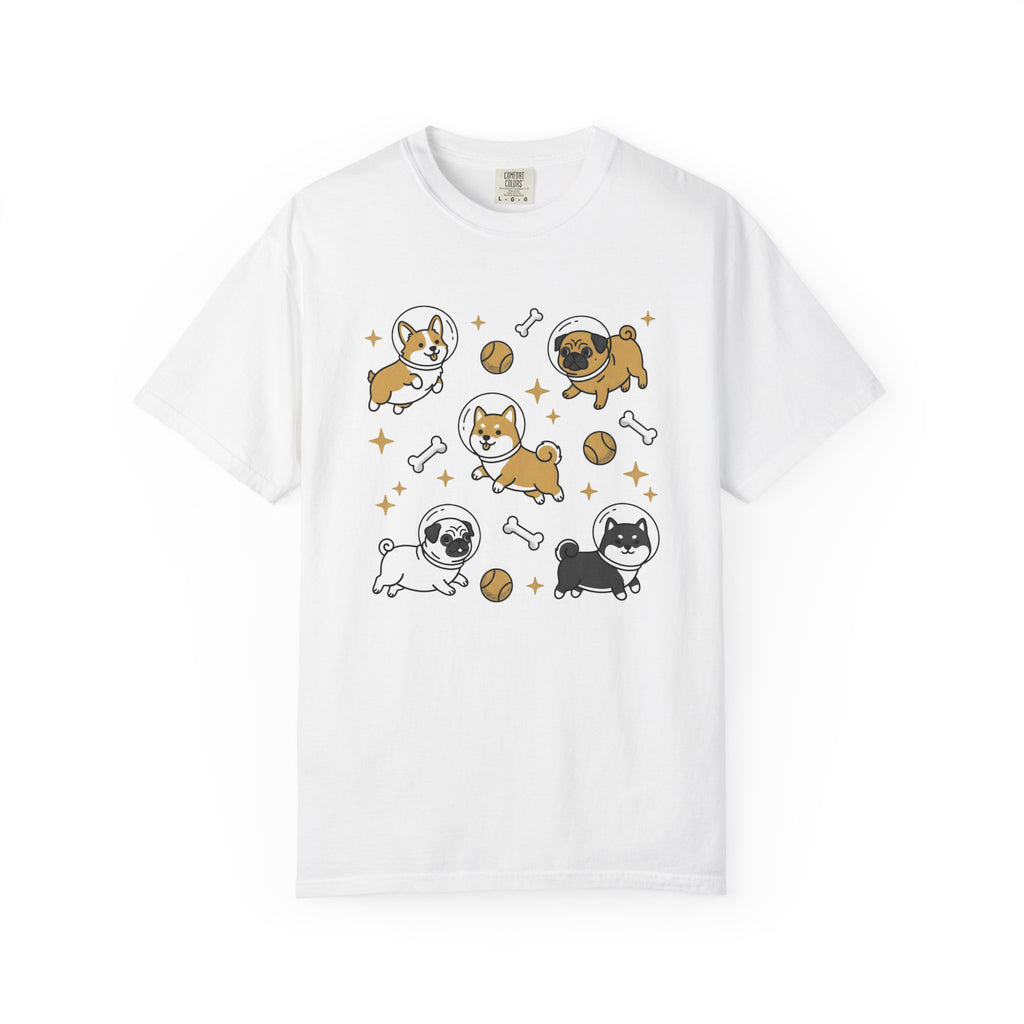 Astronaut Dogs Shirt Dog Space Gift Women Kawaii Tee Space Dog T-Shirt Dog Fan Canine Tshirt Galaxy Graphic Cartoon Tennis Ball Tshirt