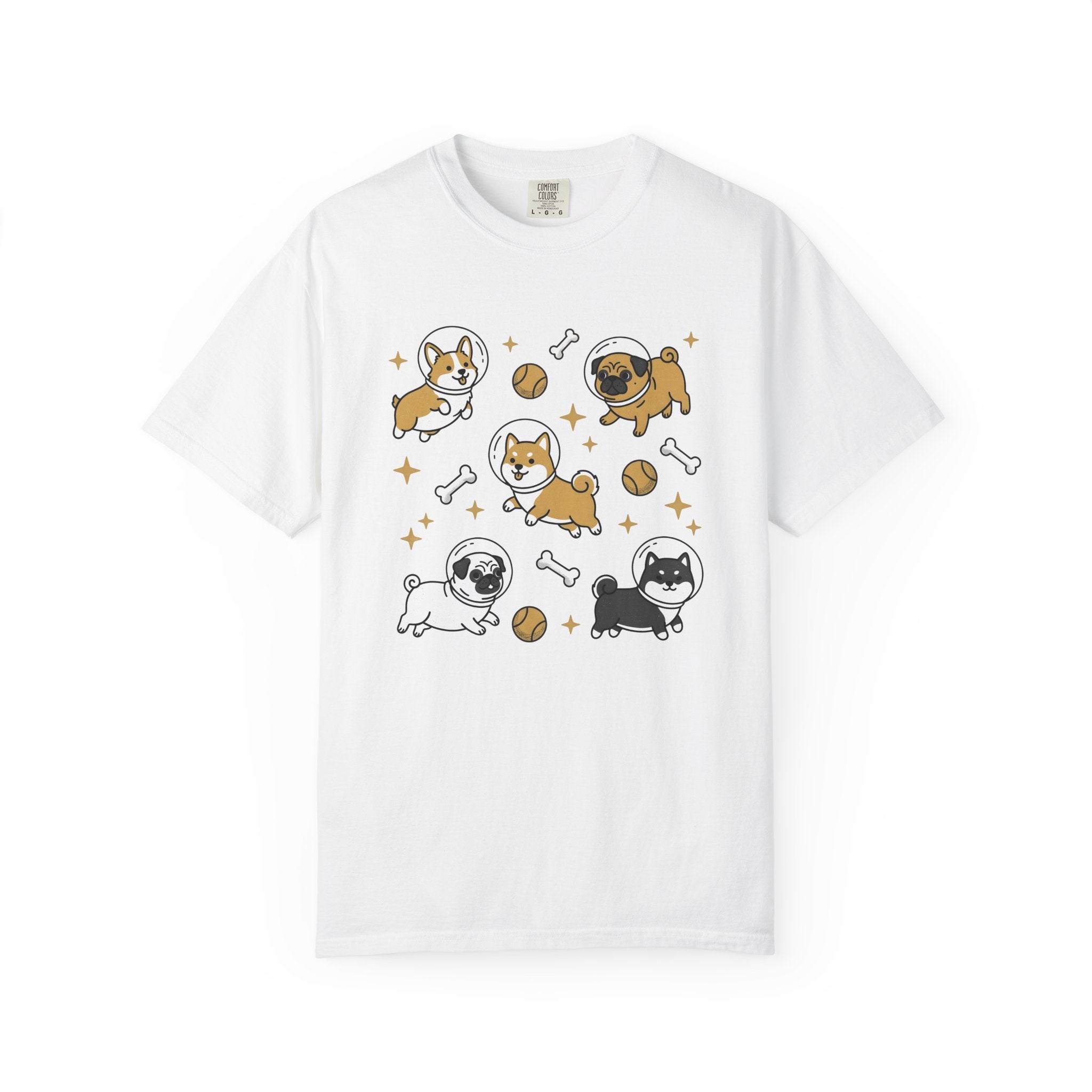 Astronaut Dogs Shirt Dog Space Gift Women Kawaii Tee Space Dog T-Shirt Dog Fan Canine Tshirt Galaxy Graphic Cartoon Tennis Ball Tshirt