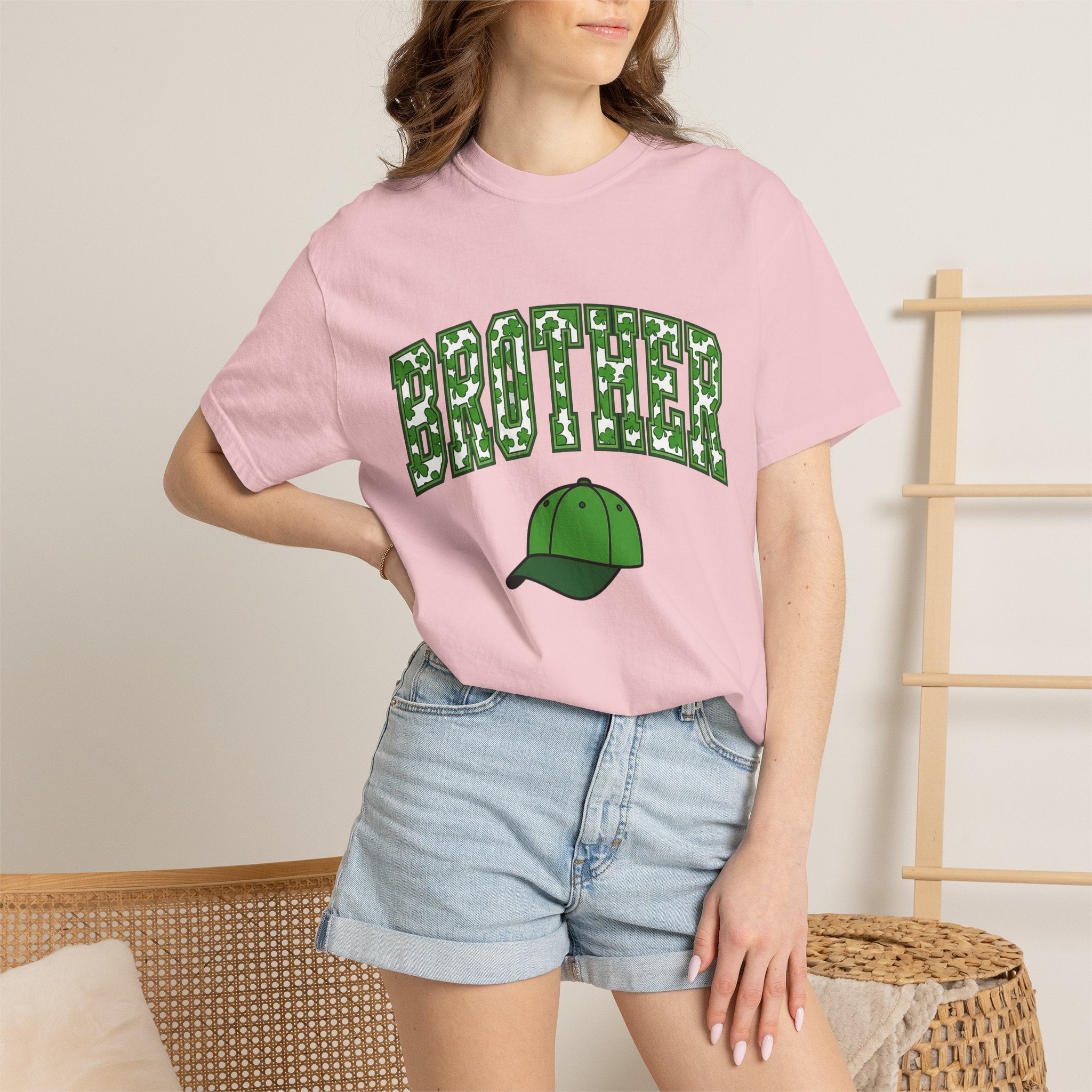 Shamrock Letterman Shirt St Patrick's Day Household Gift Women Strong Tee Varsity Jacket T-Shirt St Patricks Fan Varsity Tshirt Domestic