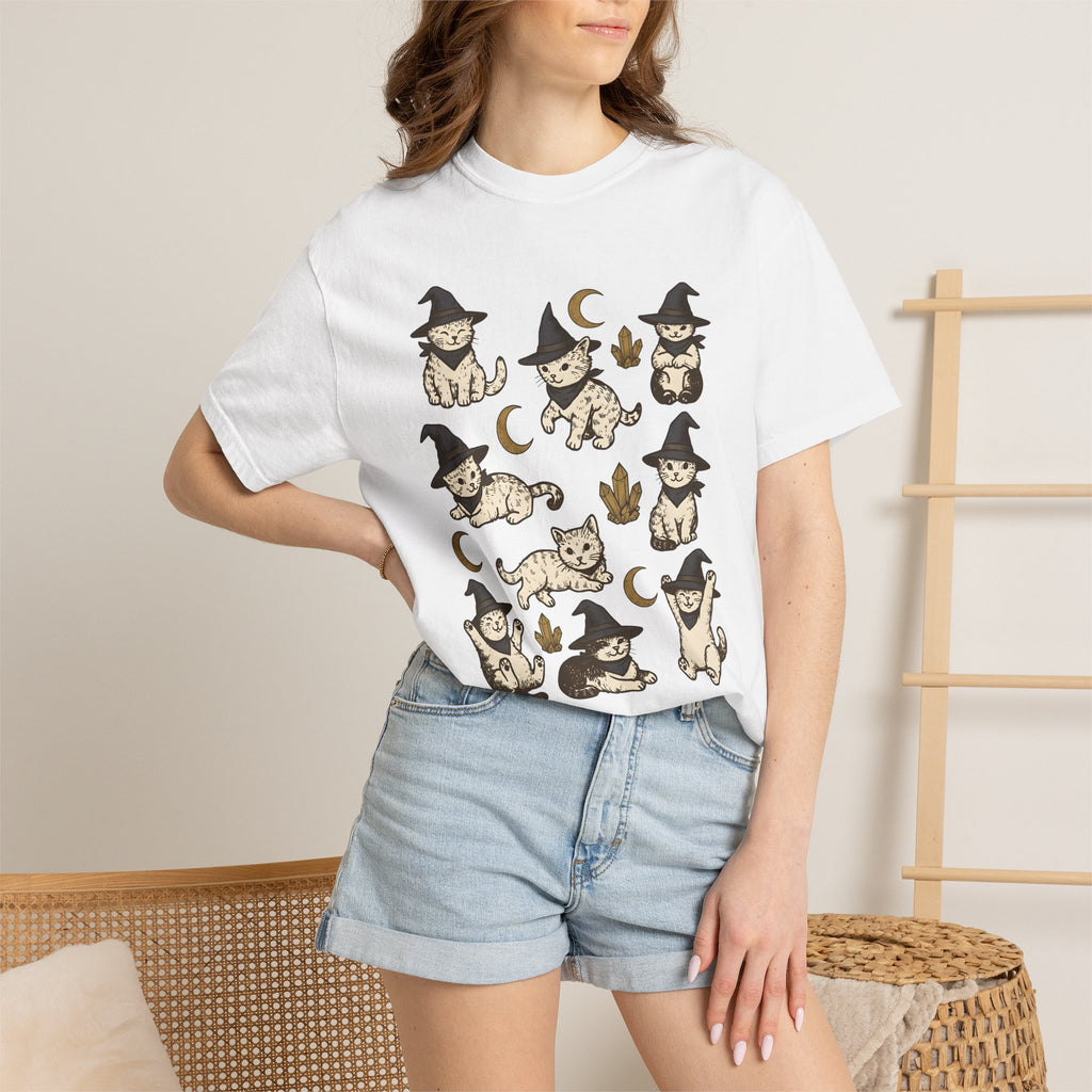 Magic Cat Shirt Cat Fall Gift Women Nostalgic Tee Kitten T-Shirt Cat Fan Feline Tshirt Autumn Graphic Doodle Lunar Tshirt