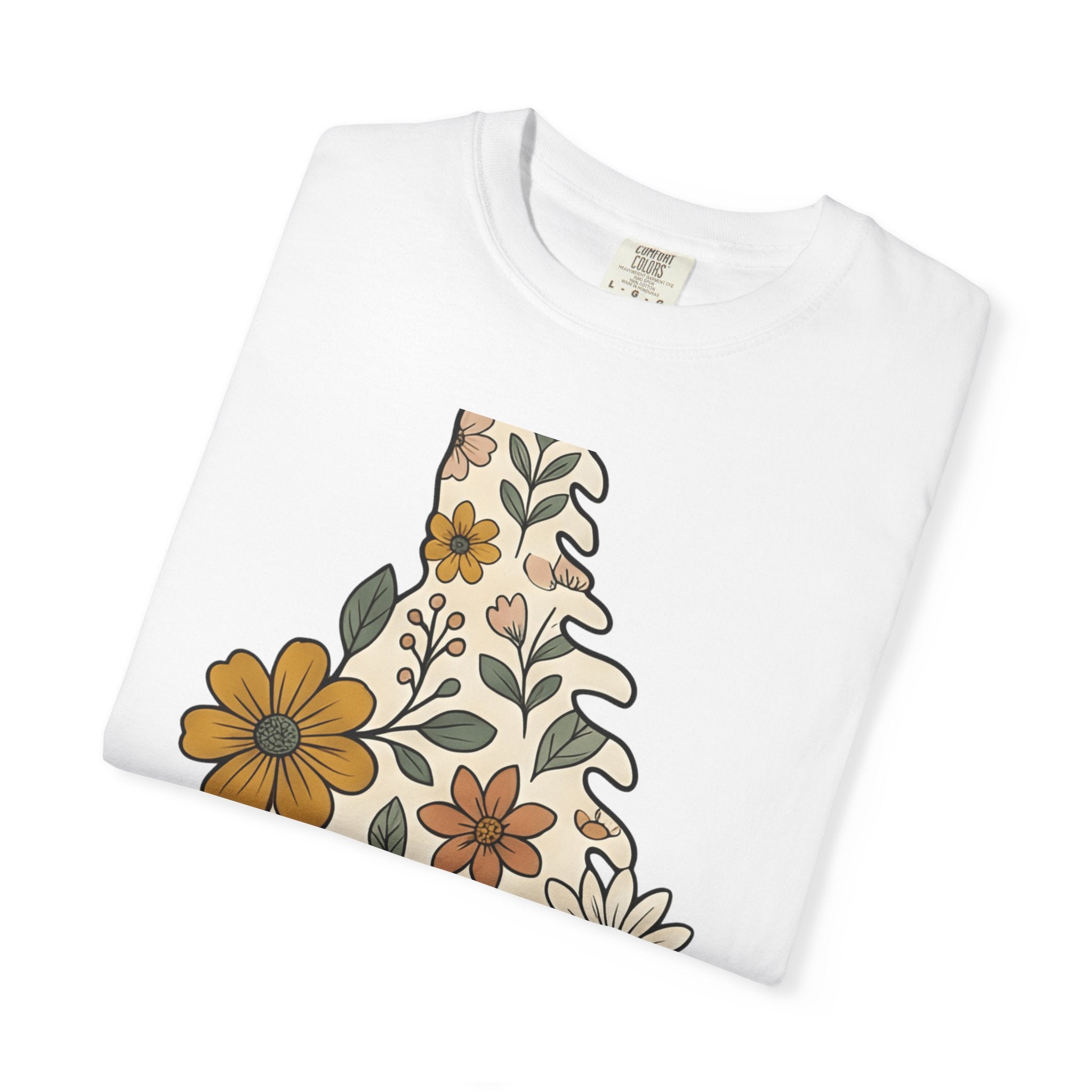Bloom State Shape Shirt Boho Chic Wilderness Gift Women Rustic Tee Blossom T-Shirt Bohemian Enthusiast Country Tshirt Outdoor Graphic Folk