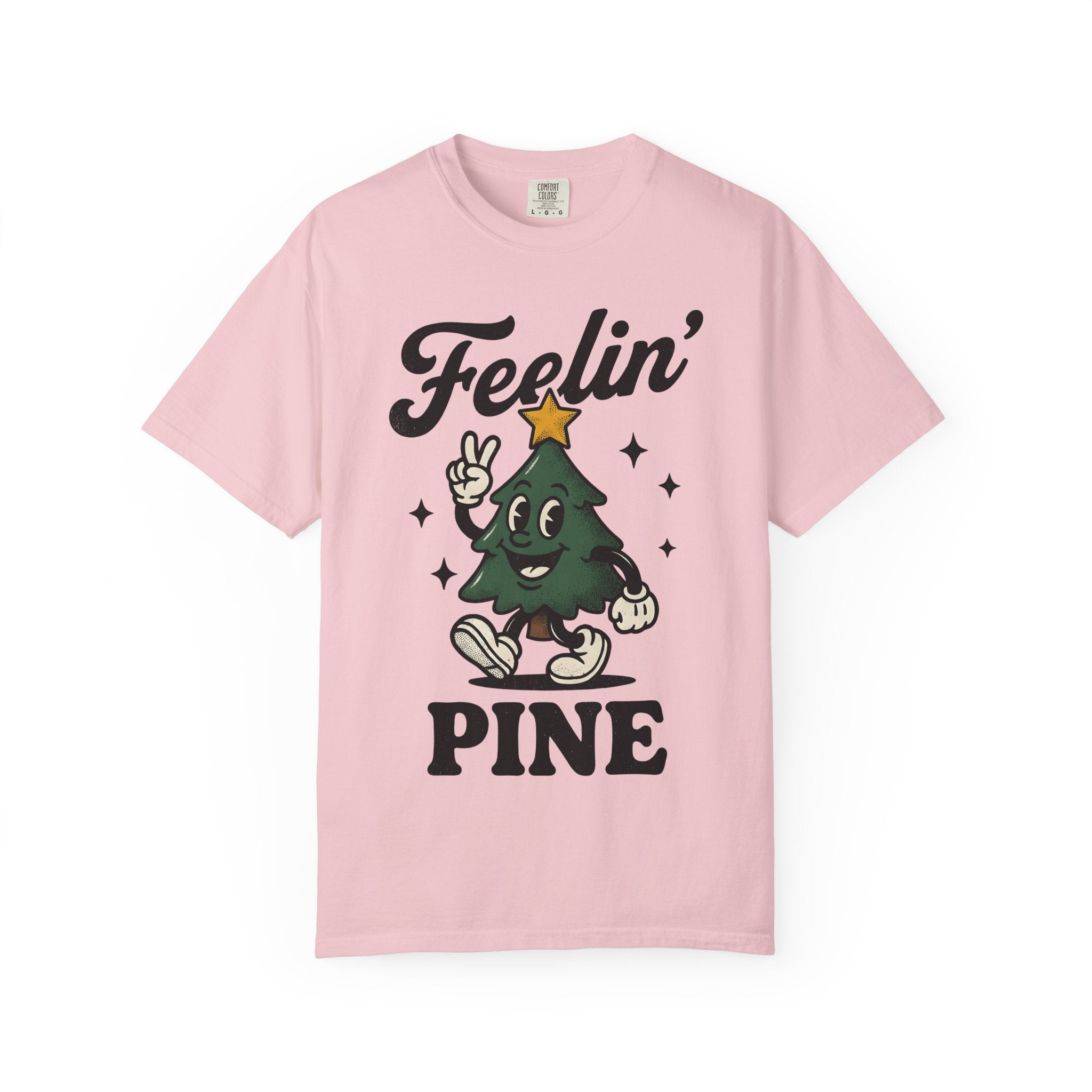 Cartoon Christmas Tree Shirt Christmas Humor Gift Women Vintage Tee Xmas Tree T-Shirt Holiday Fan Retro Illustration Tshirt Retro Stars