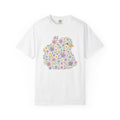 Flower Chicken Shirt Easter Blooms Gift Women Sketch Tee Hen T-Shirt Easter Fan Hen Drawing Retro Garden Flowers Tshirt