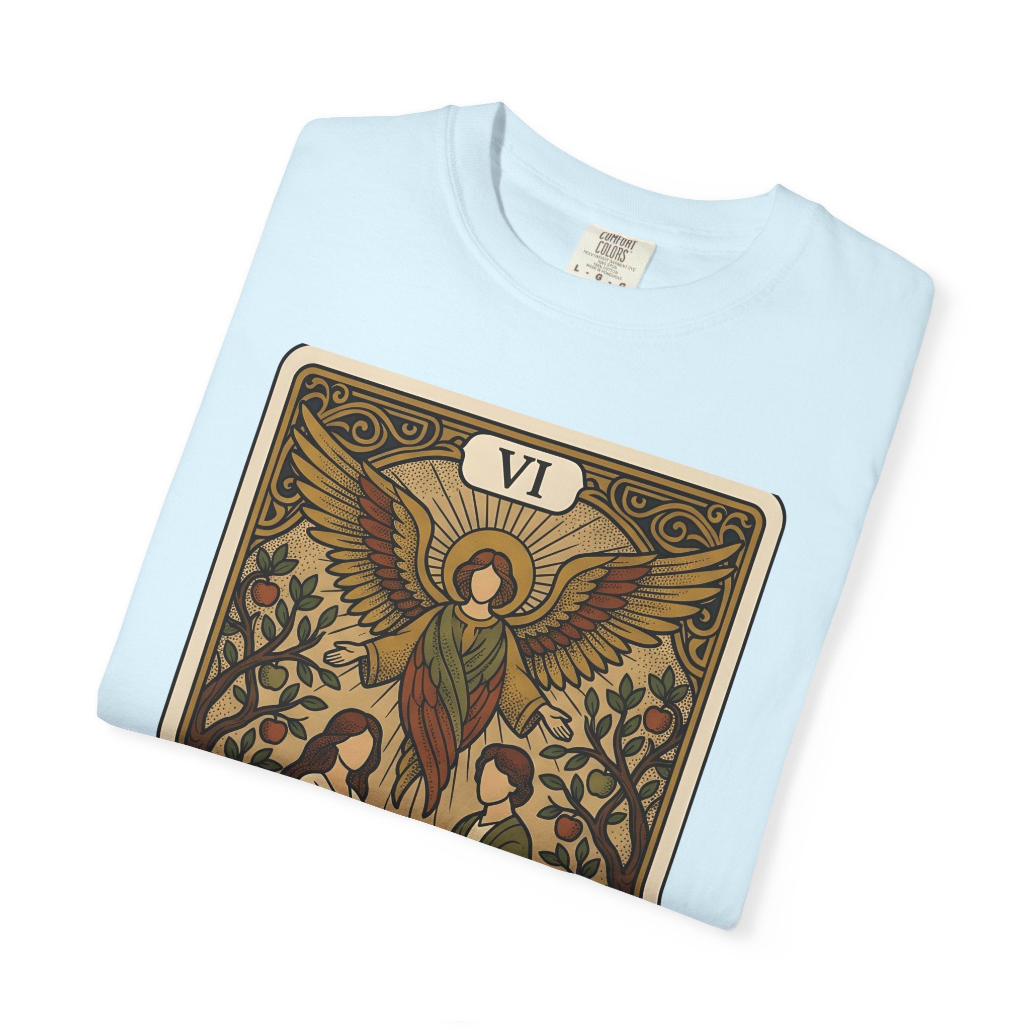Oracle Card Shirt Boho Chic Mysticism Gift Women Retro Tee Tarot Card T-Shirt Bohemian Fan Vintage Tshirt Spiritual Graphic Hippie Cherub