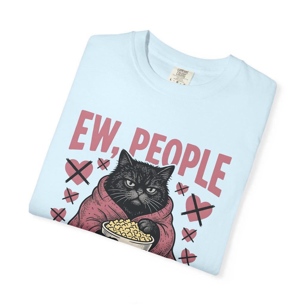 Mad Feline Shirt St Valentines Day Pet Gift Women Cartoon Tee Cat T-Shirt Valentine Fan Cartoonish Tshirt Animal Graphic Line Art Heart